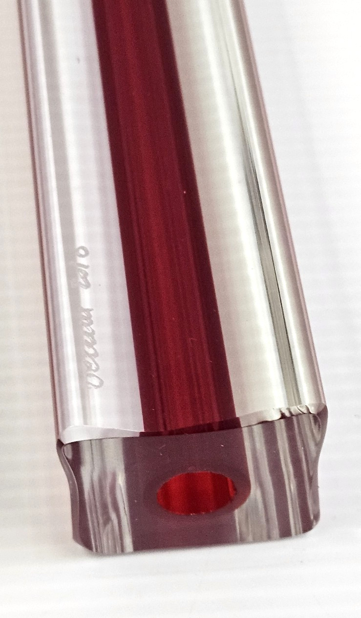 Murano Venini Candelboi RED (large size) 7 1/4″ Glass Candle Holder Orig Candle!
