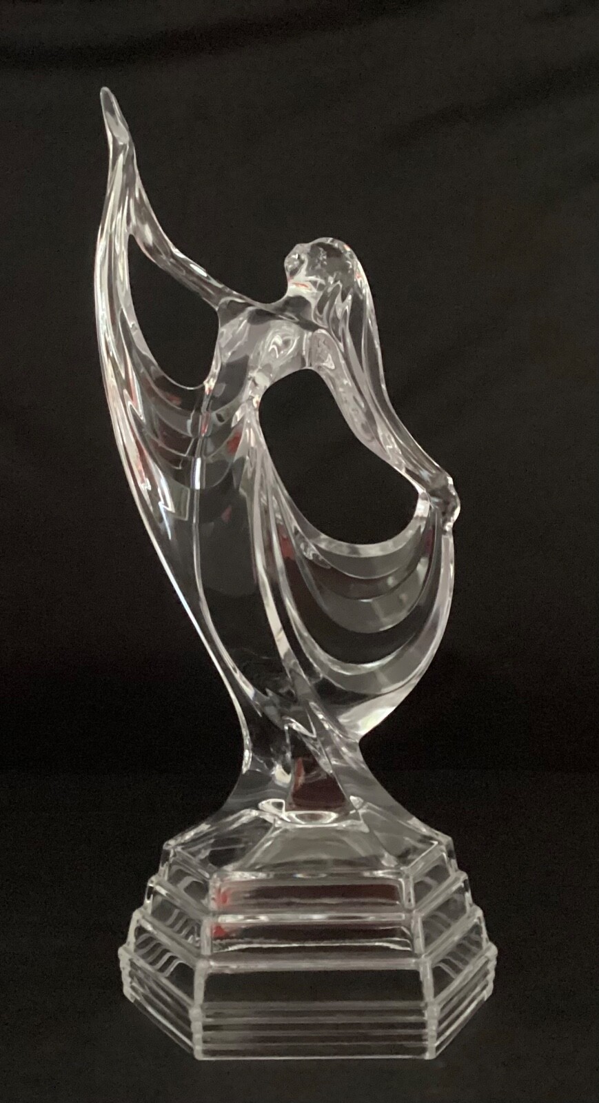 Royal Crystal Rock art deco style glass ballerina figurine. 11”