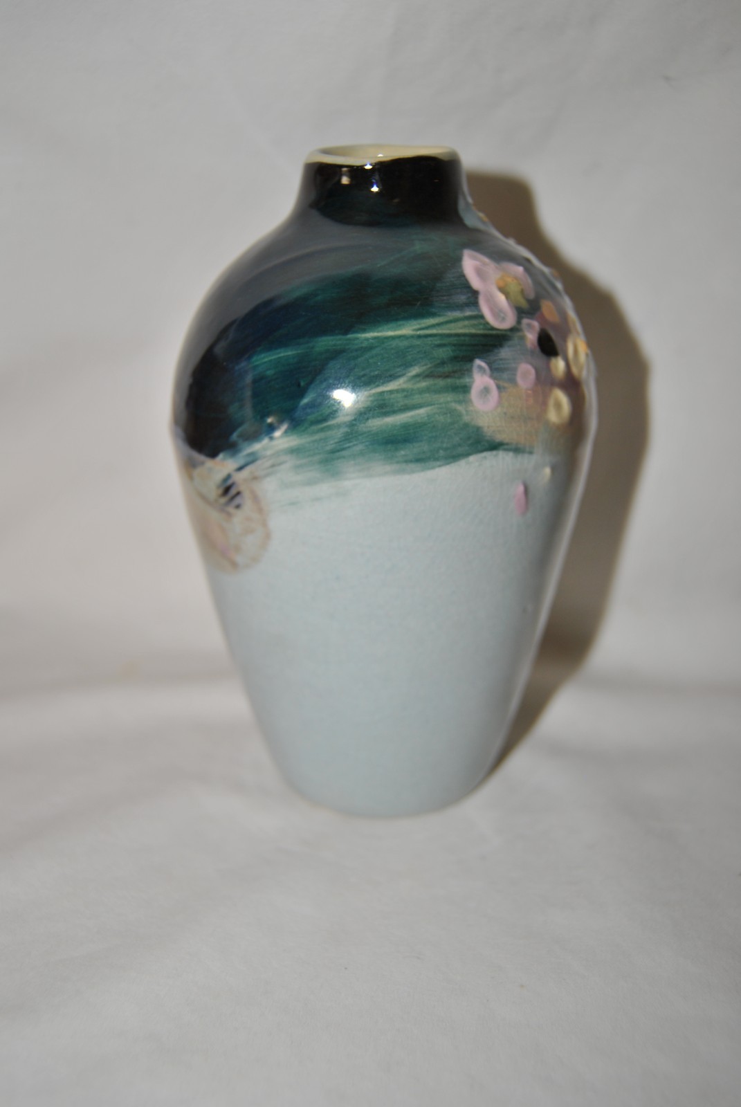 Weller Etna Vase With Hand Painted Flowers Multicolored