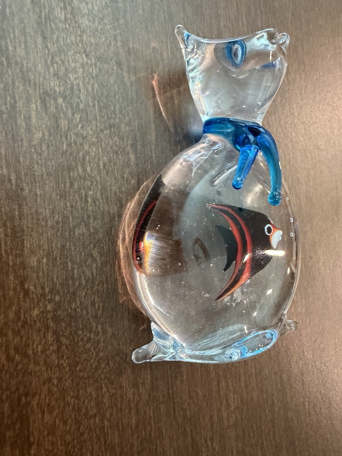 Art Glass Fish Paperweight Clear Drawstring Bag Fair Prize Decor