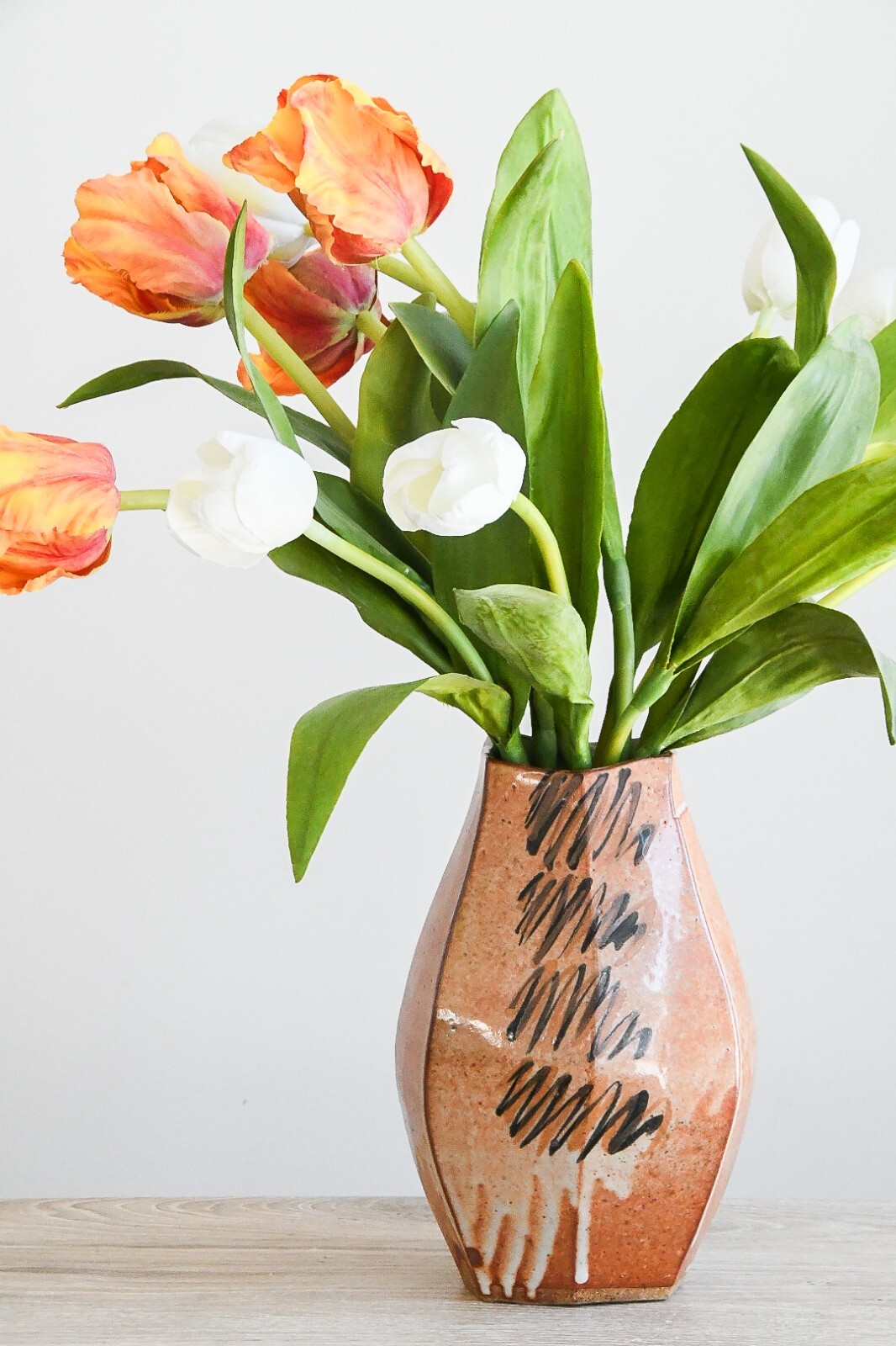 Sequoia Miller Stoneware Vase with Scribble Design