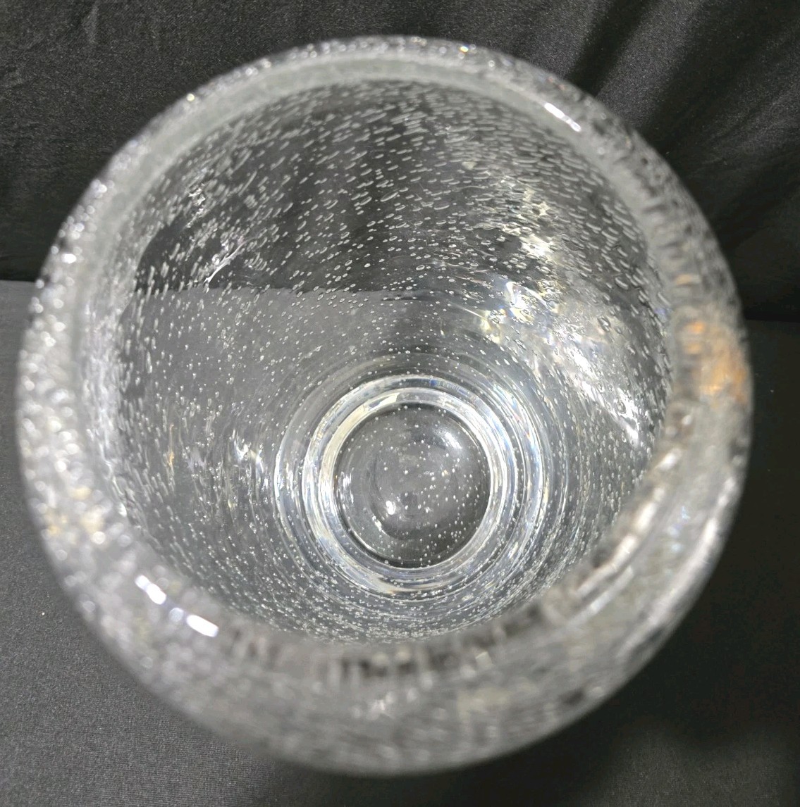 MINT Hand Blown Seeded Glass /Bubble HEAVY Vase 9 3/4″” Tall 7 Lbs MID CENTURY