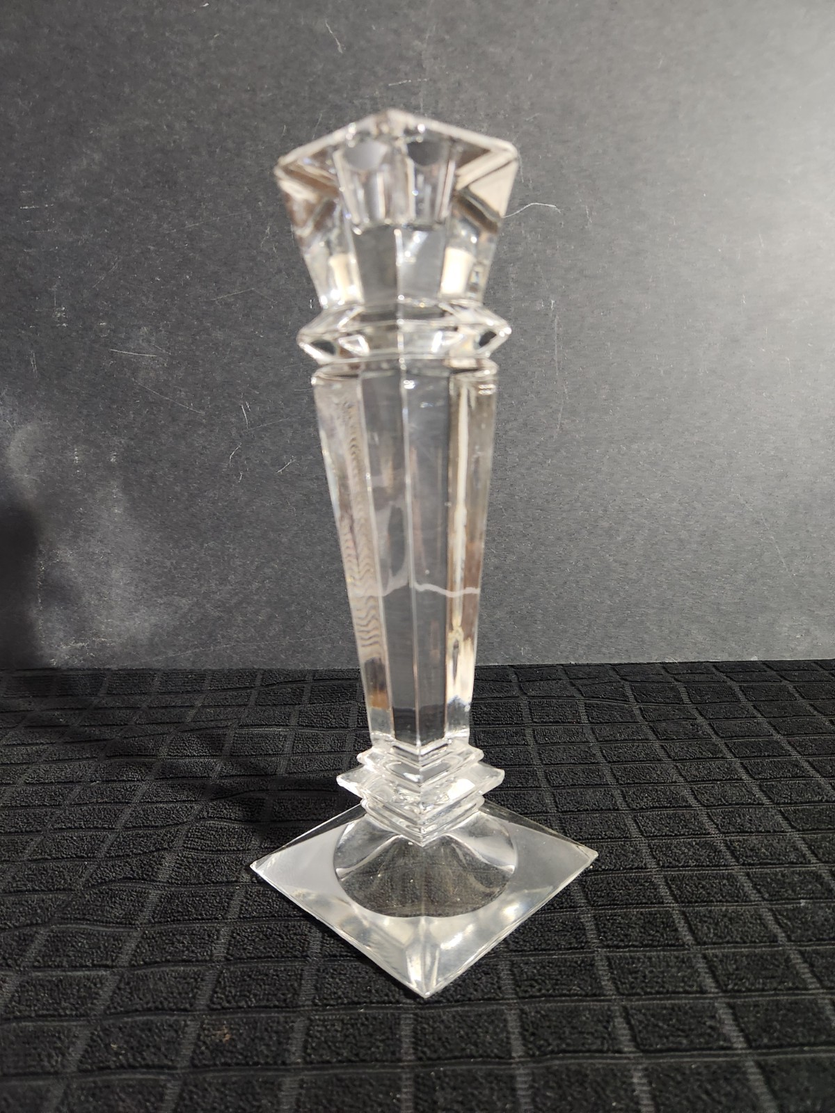 Set of Lead Crystal Pedestal Candlestick Holders “Empire” Pattern by Godinger 10