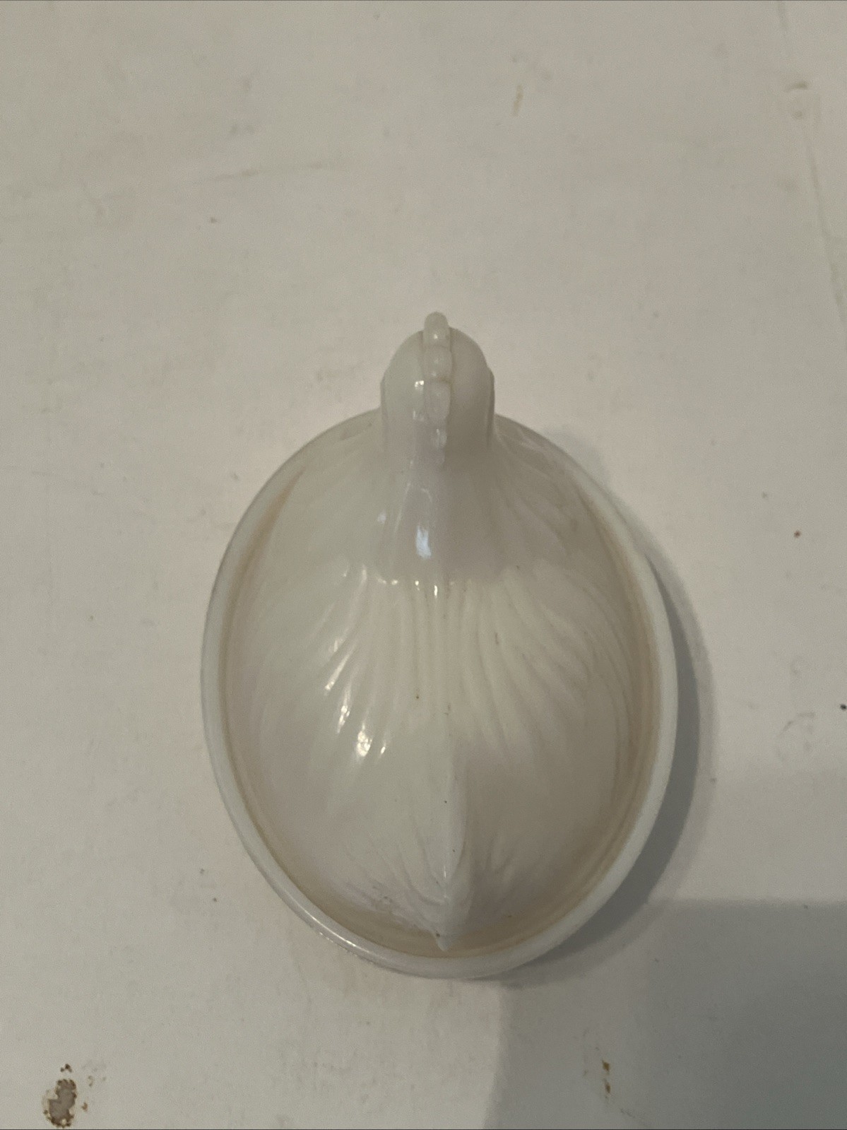 Hen on a Nest Lidded Candy Dish Milk Glass 4” -Damaged See Pictures