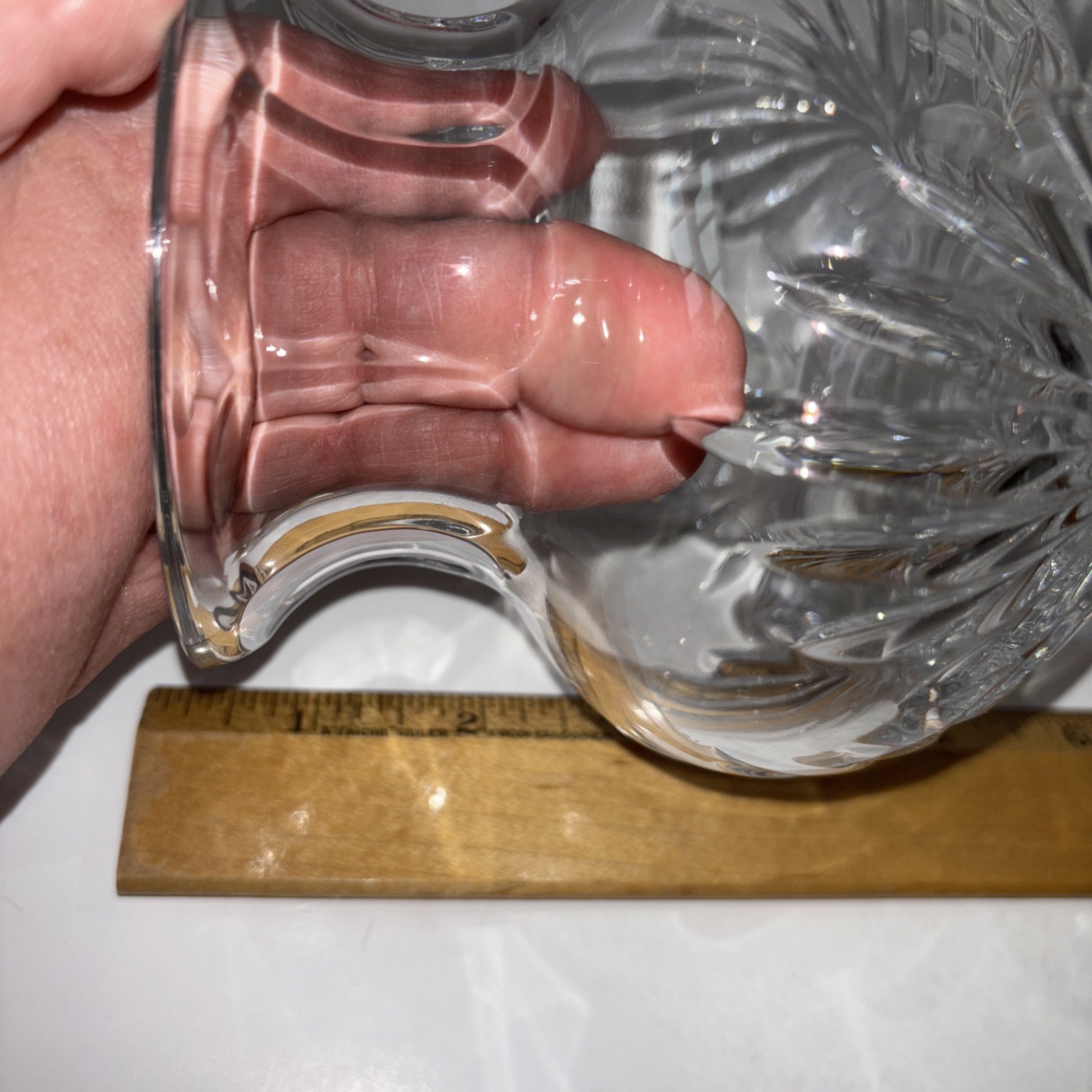 Lead Crystal Urn Vase 4.5″ Tall Mint Condition holds short dahlia blooms!
