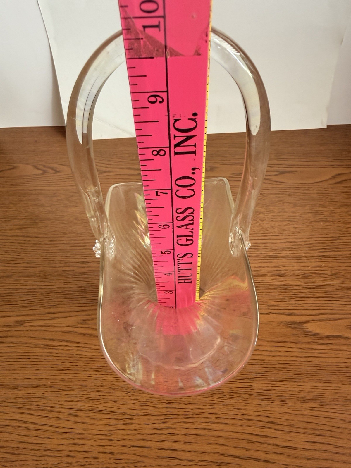 White Clear Iridescent Stretch Glass Basket