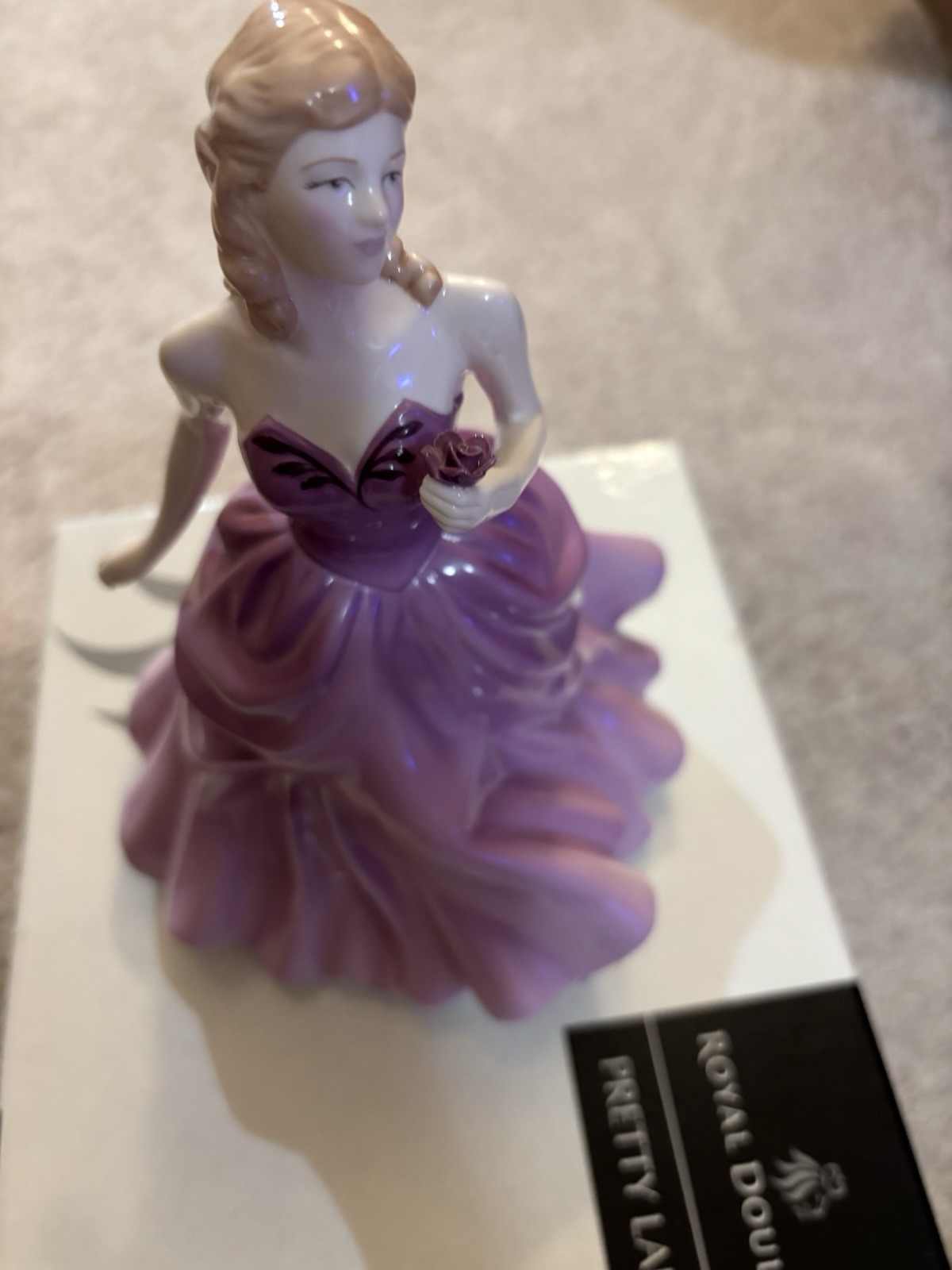 Royal Doulton Pretty Ladies Victoria Figurine 2005 Porcelain Purple/White HN4623