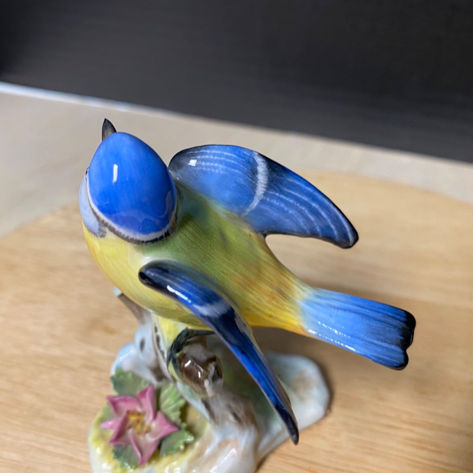 Vintage Royal Adderley Bone China Blue Tit Figurine 3 3/4″ Tall • Gorgeous!