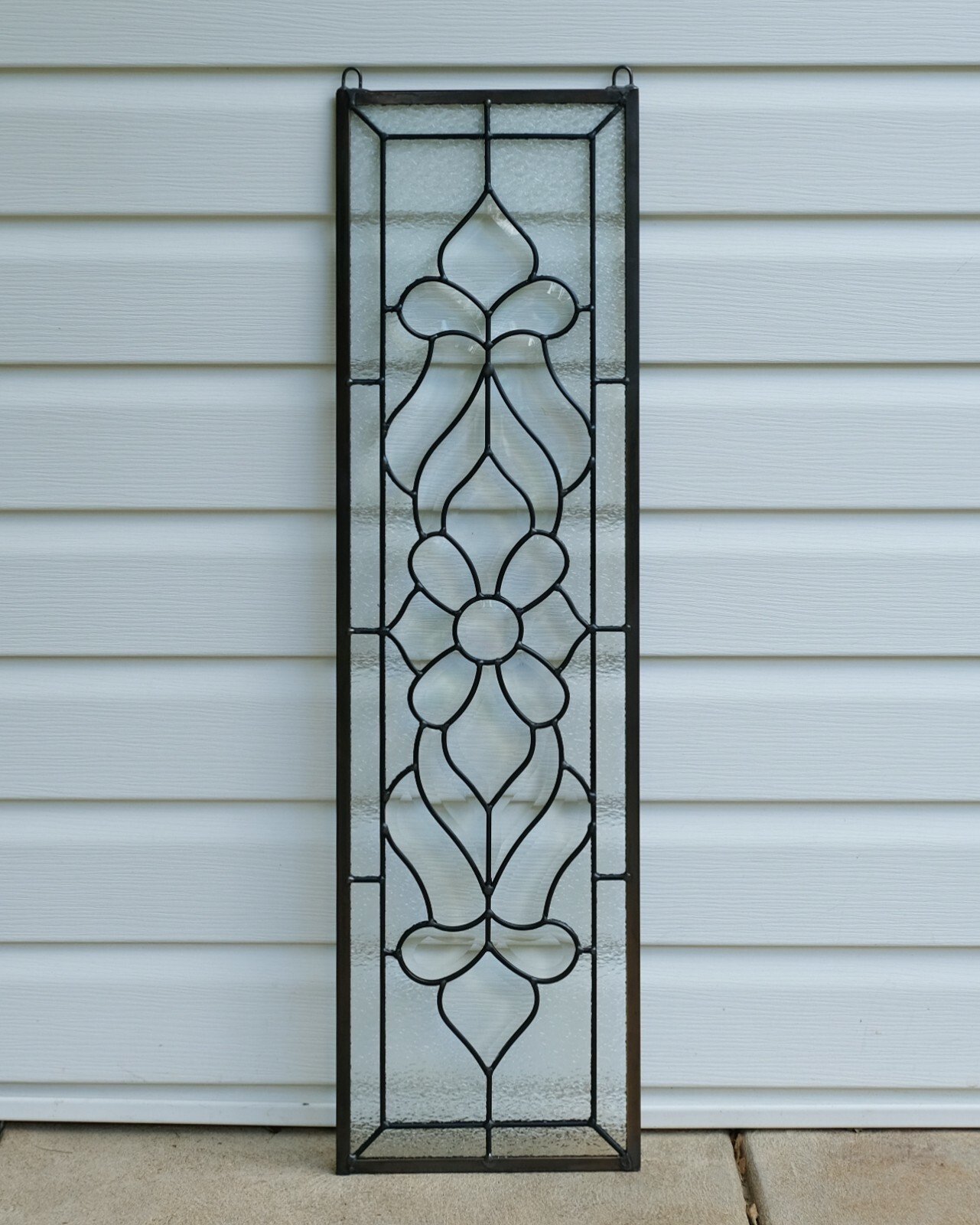 10″ x 36″ Stunning Handcrafted stained glass Clear Beveled window panel