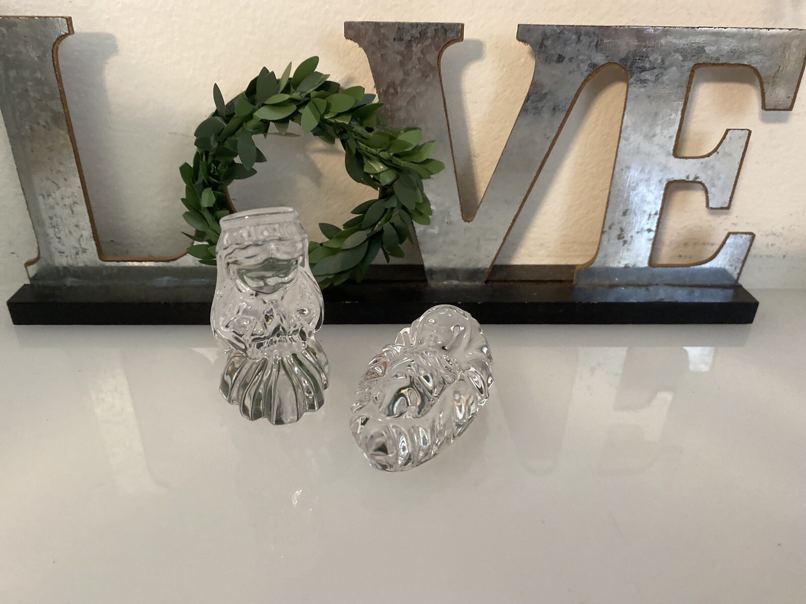 Waterford Marquis Nativity Mary & Baby Jesus Figurines Lead Crystal 2PC Set Vtg
