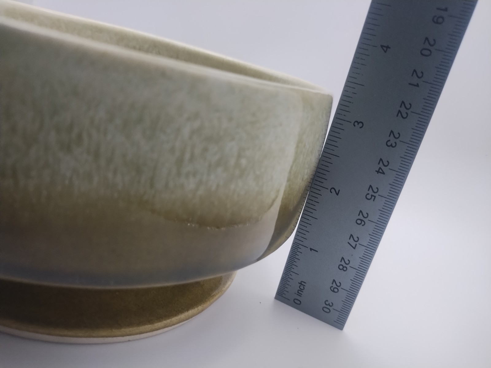 Vintage Green Drip Glaze Planter Pedestaled Art Pottery Round Mid Century 3.25″
