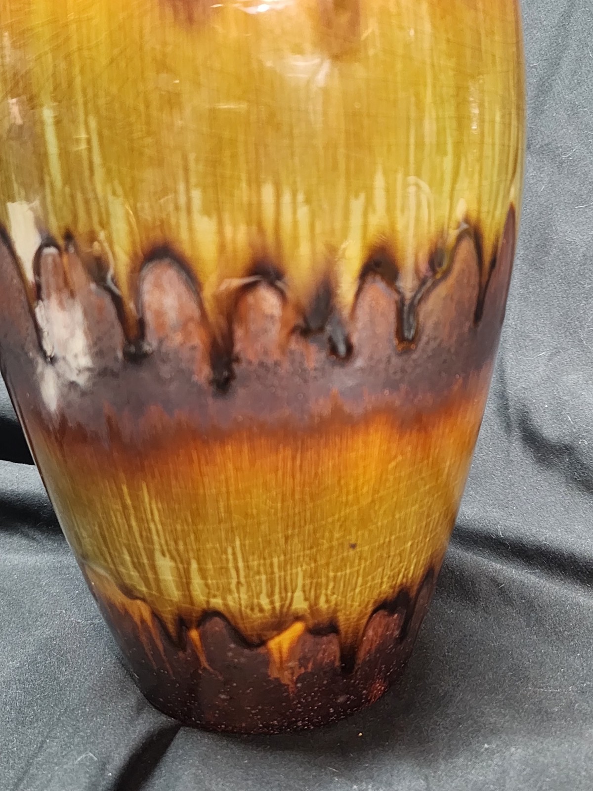 Vintage Colorful Abstract Paint Drip Art Pottery Vase 16”