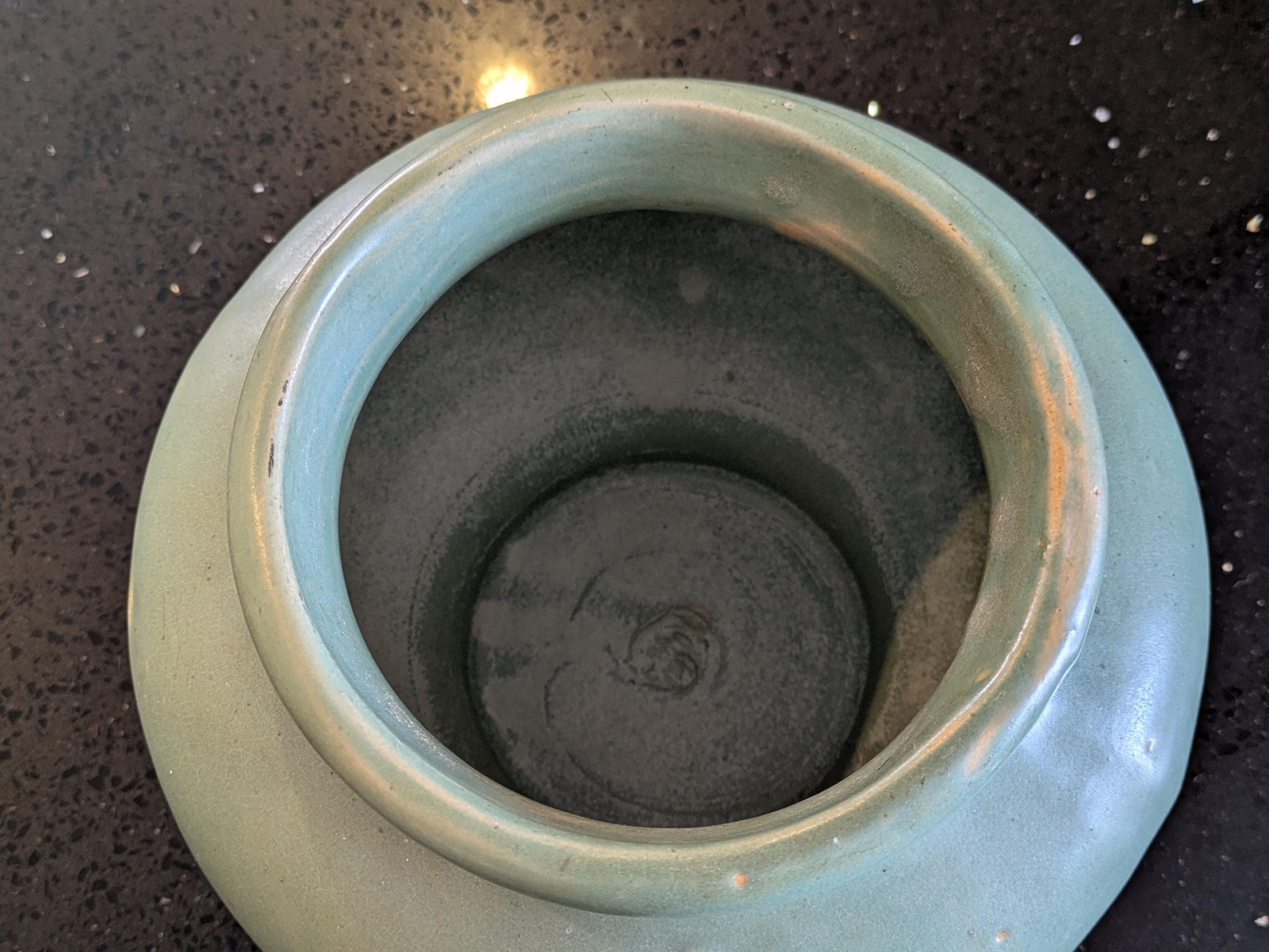 Vintage McCoy Green Art Pottery Vase Footed Round Decorative Tabletop Home Decor
