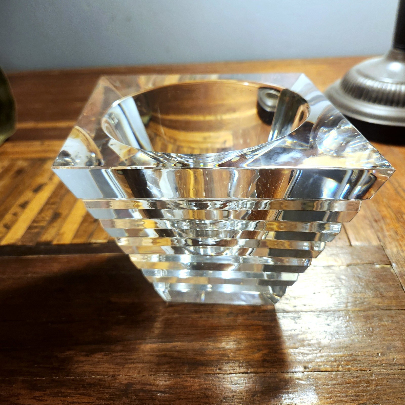 Orrefors Horizon Crystal Bowl Jan Johansson Sweden Hand Etched JJ 5023 12