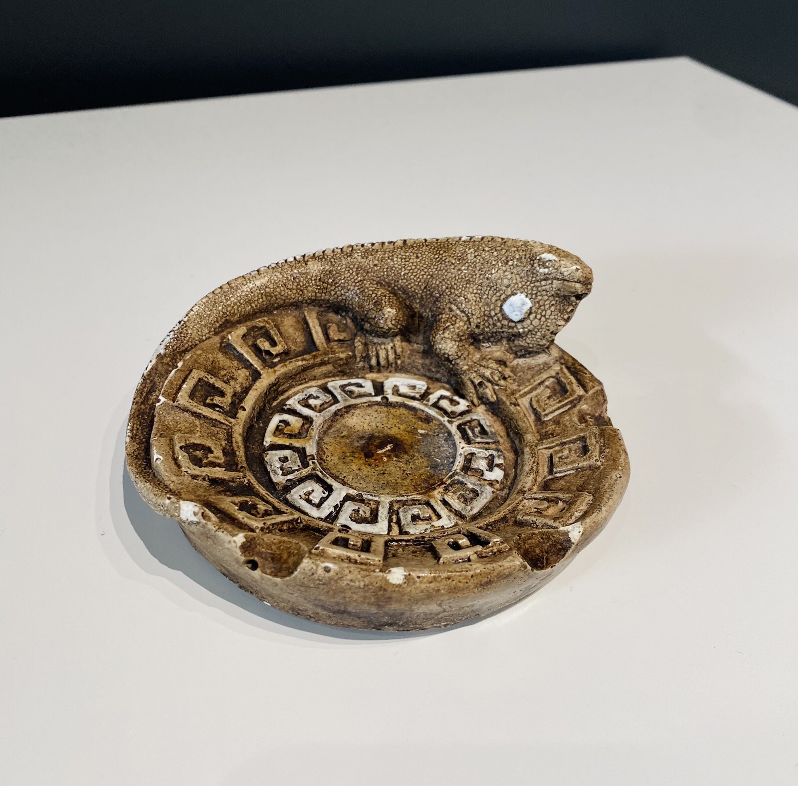 VTG Cozumel Iguana Cigarette/Cigar Ashtray, Mayan/Aztec Design Reptile
