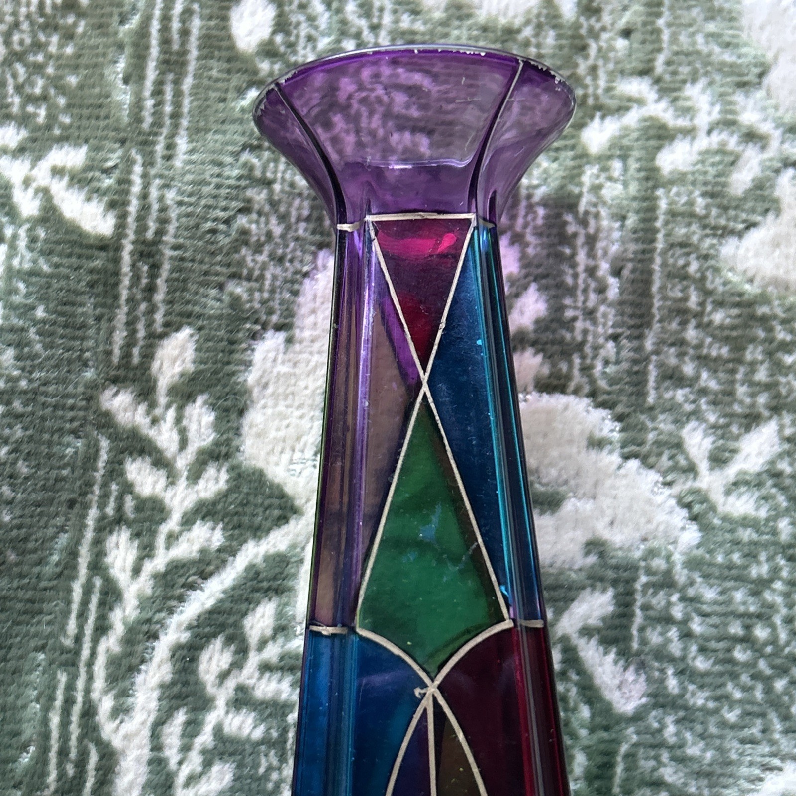 Due Zeta Murano Glass Vase Made in Italy Multi Color Hand Decorated 6.5 Inch