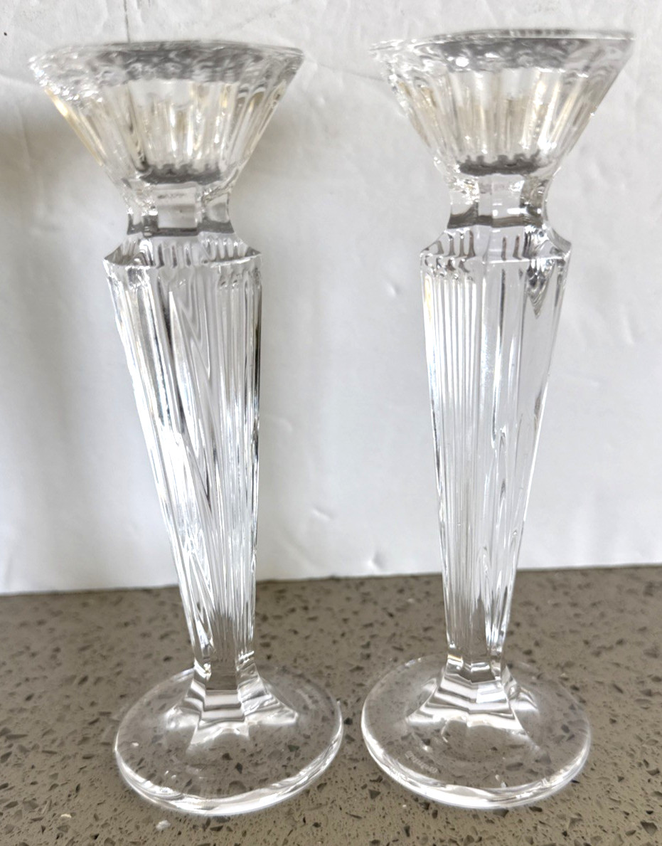 Marquis By Waterford Crystal Set of 2 Festivale Candle Holders 6″