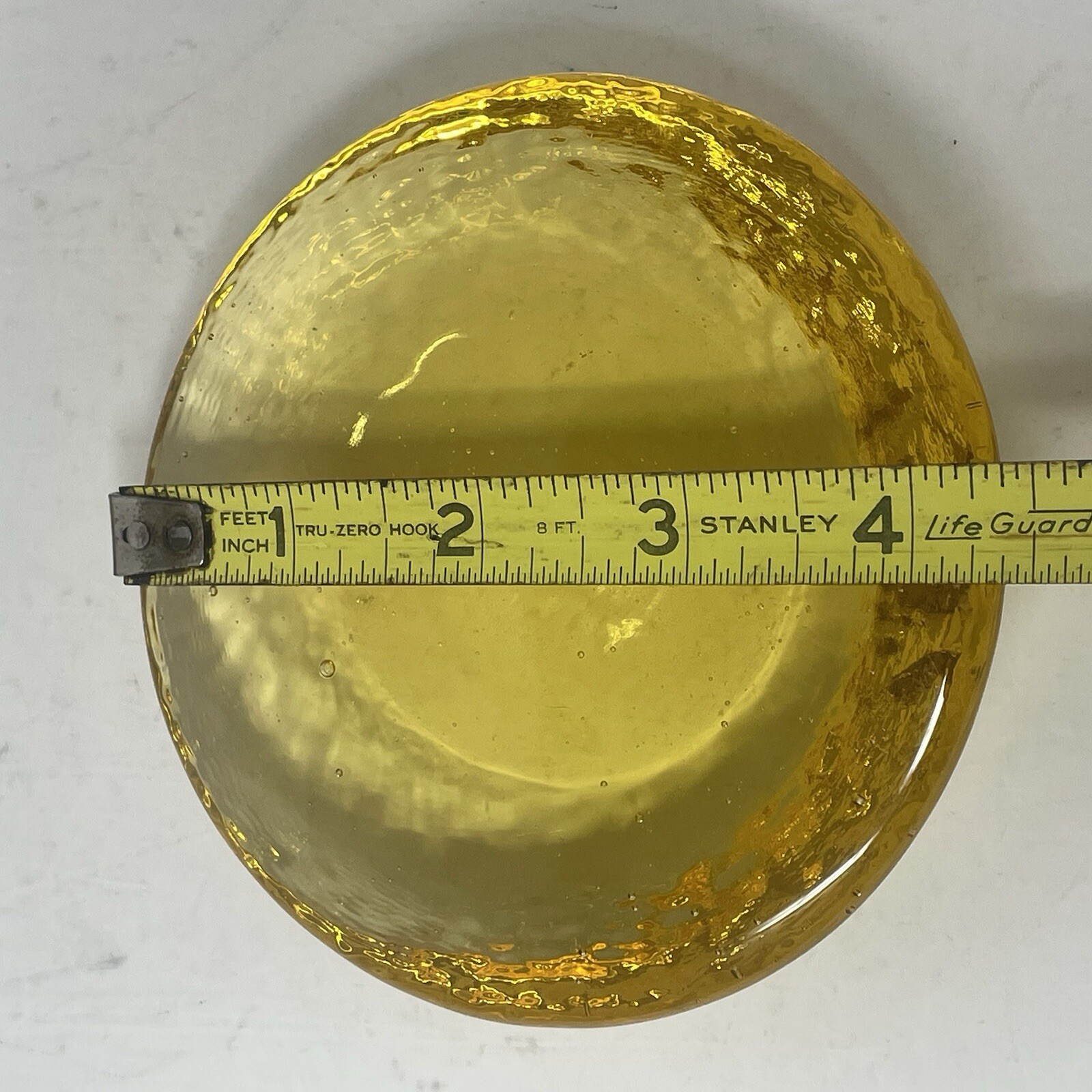 Fire And Light Recycled Glass Candle Pedestal Or Paperweight Yellow