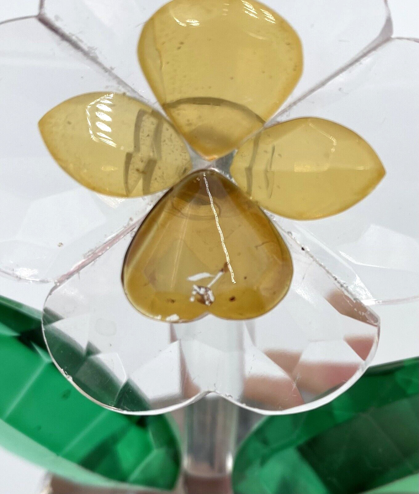 Shannon Crystal by Godinger, Crystal Potted Pansy, Clear with Yellow Center