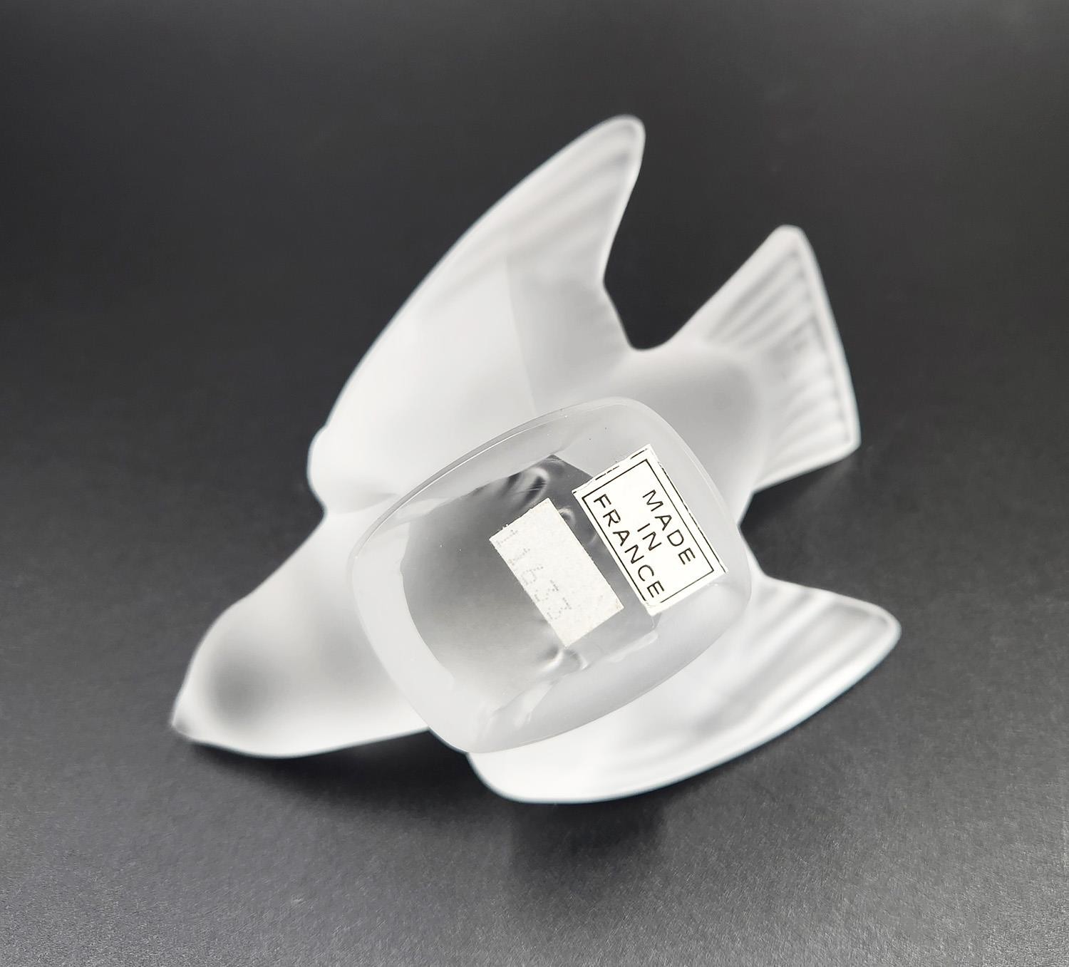 Vintage Lalique France Frosted Crystal Sparrows Figurines 4pc
