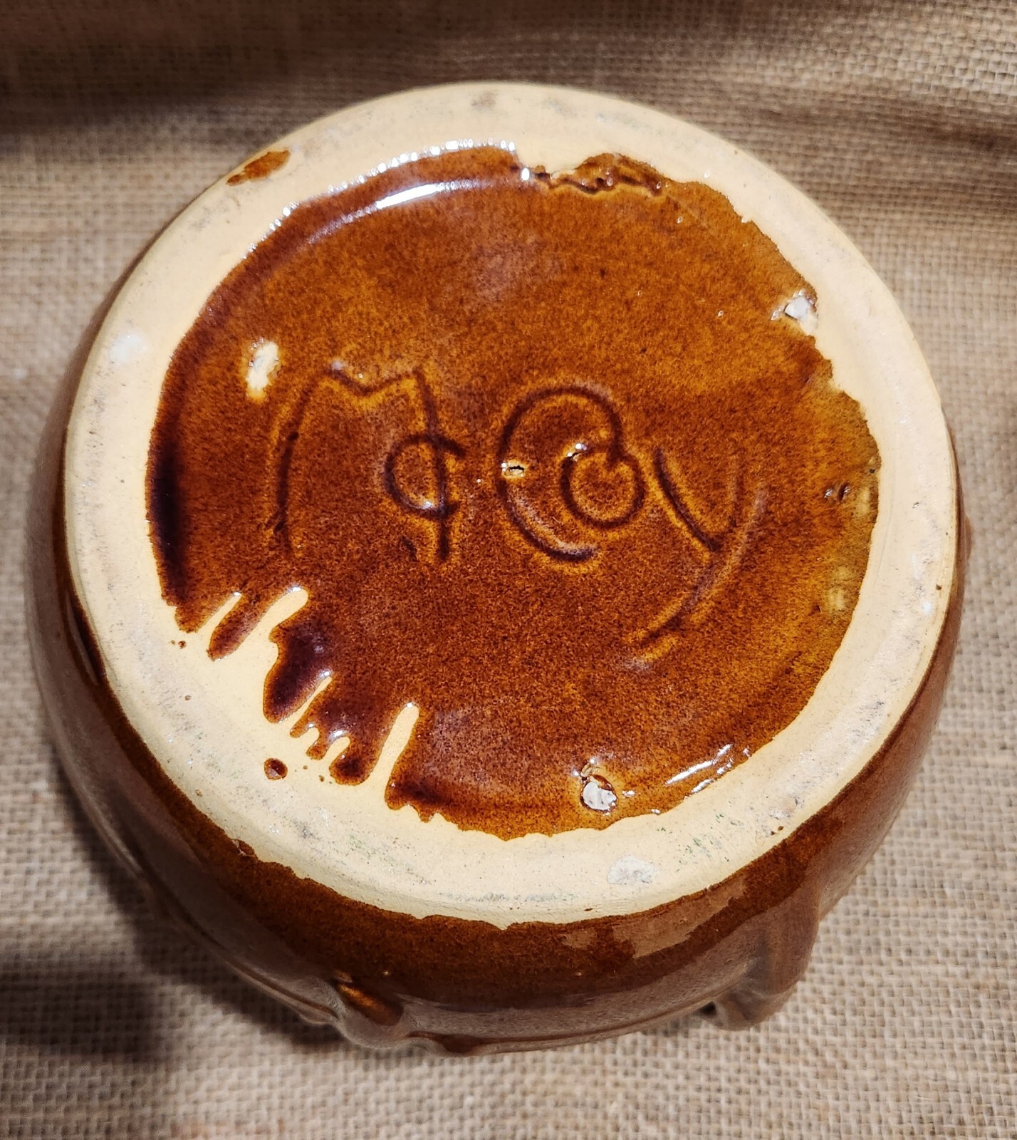 McCoy 1940’s Bean Pot Bean Pod Design Brown Glaze – 2 qt.