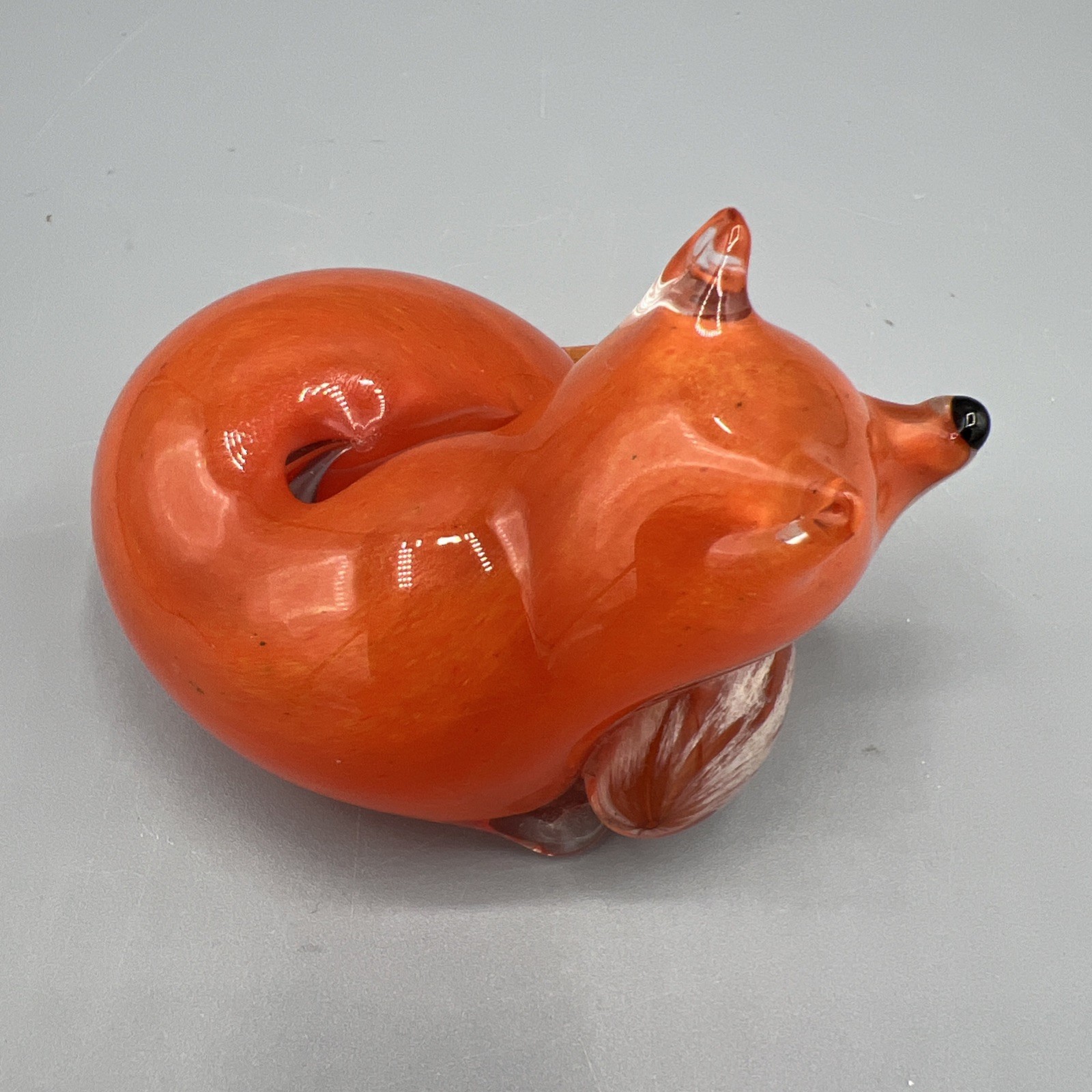 Paul Miller “Fox At Rest” Langham England Art Glass Figurine Signature