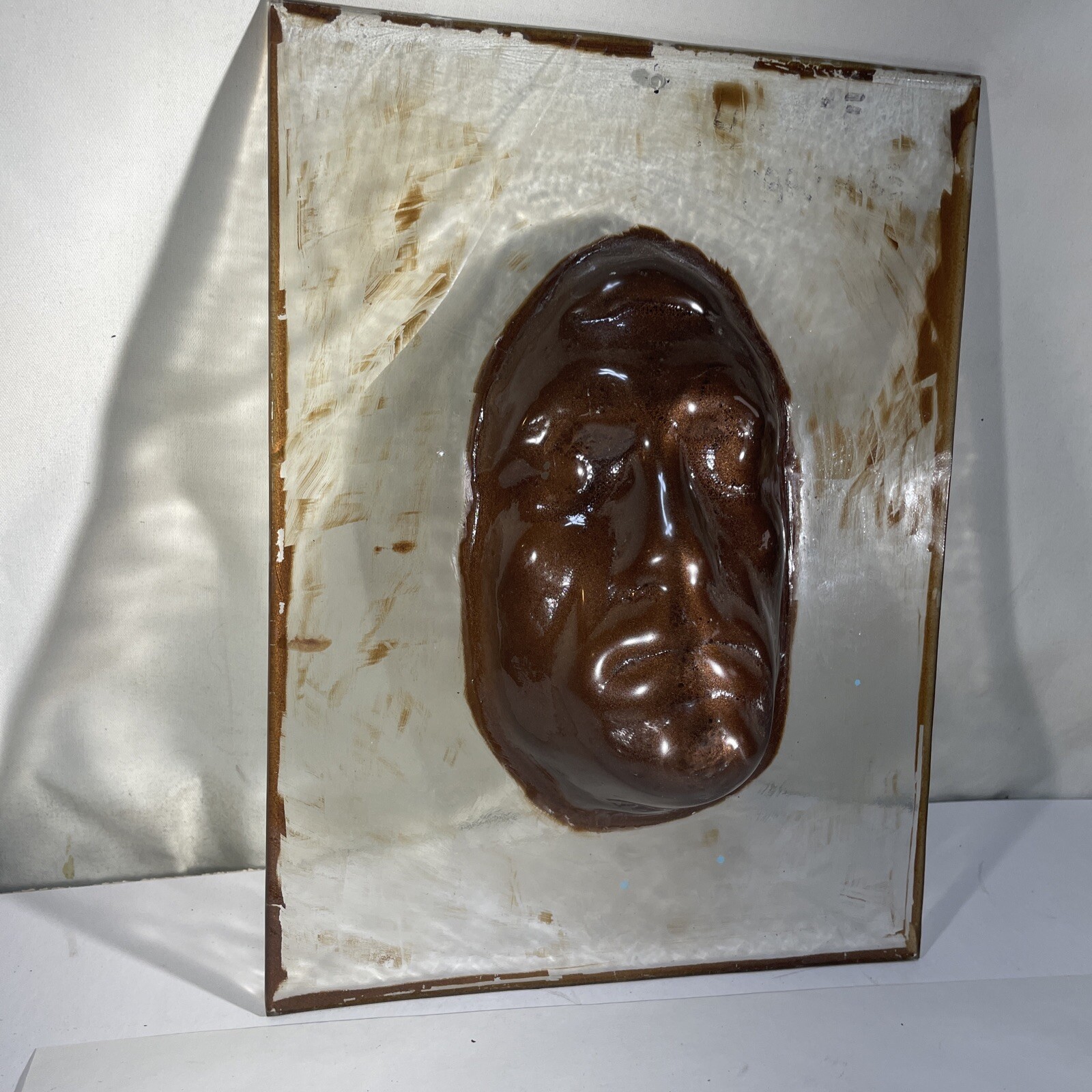 Unique Handmade Molded Glass Face Art