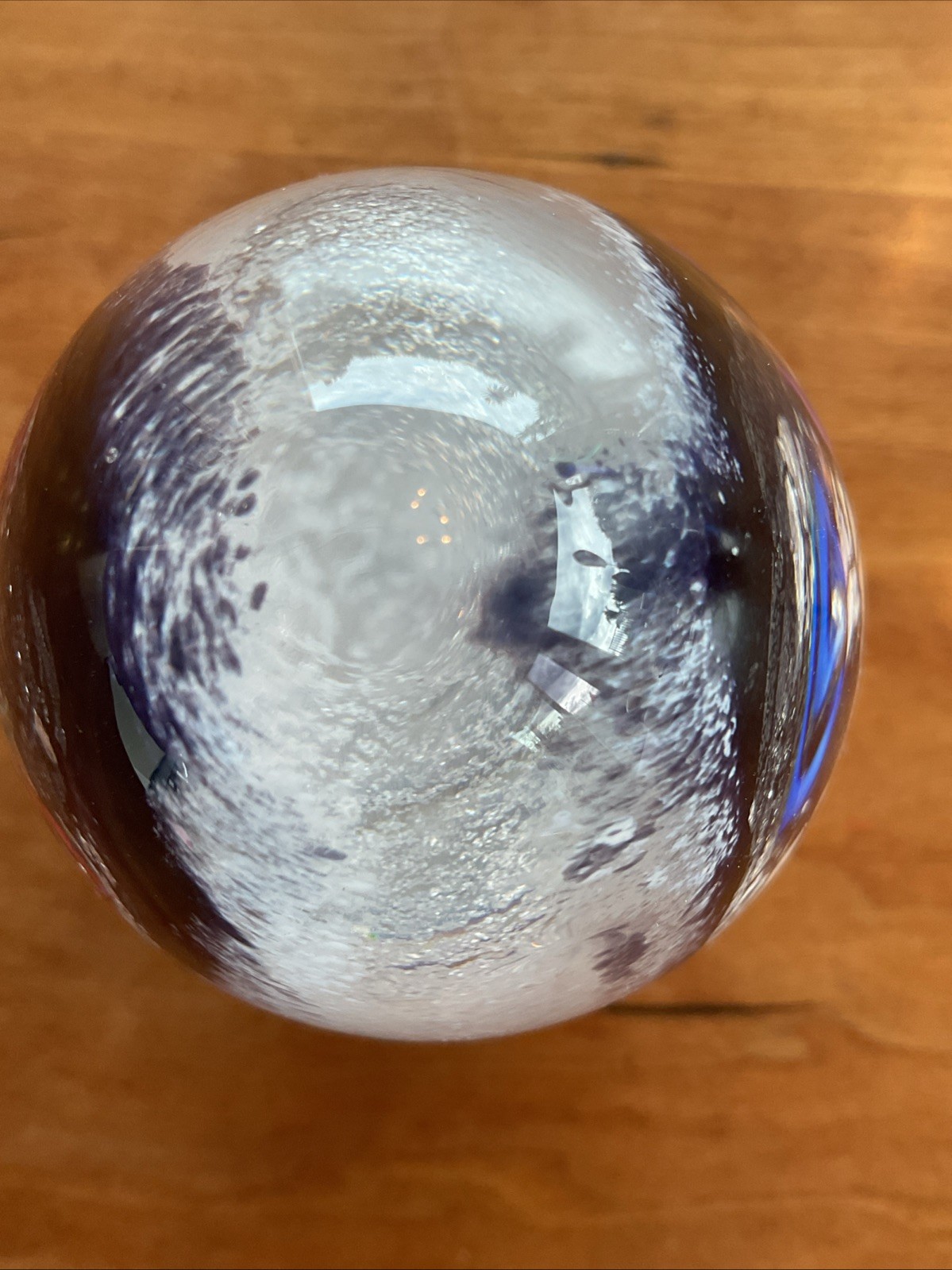 Signed Kerry Feldman Fine Line Studios Art Glass Double Face Sculpture