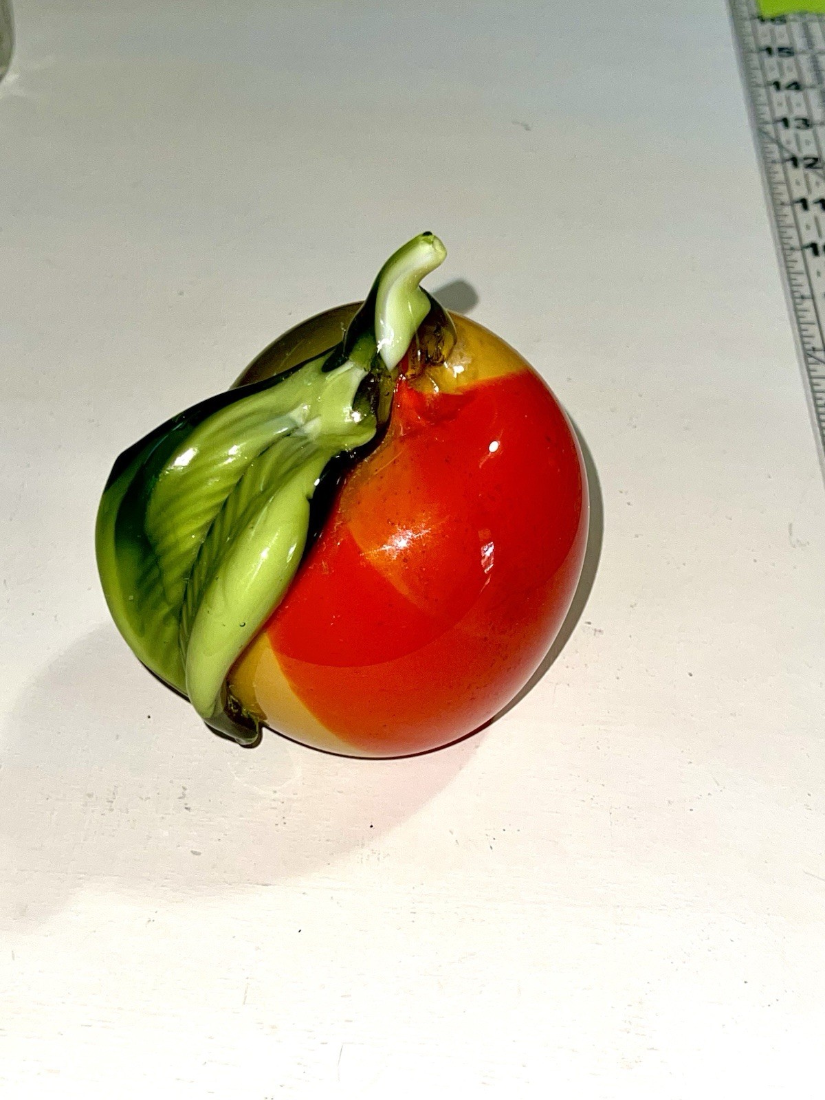 Murano Style Hand Blown Art Glass Apple