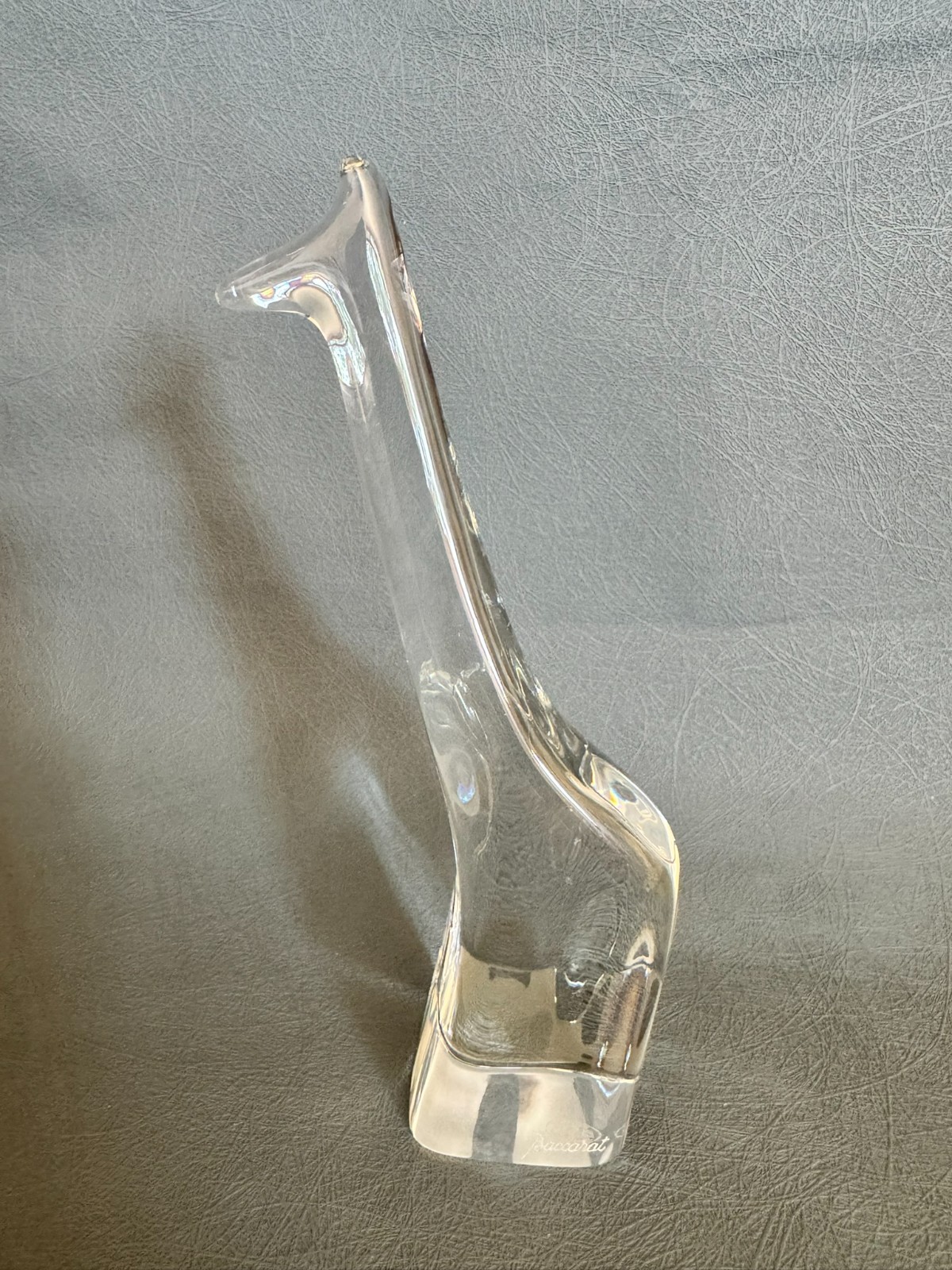 Baccarat France Crystal Giraffe Figurine Clear Glass Animal Sculpture 7”