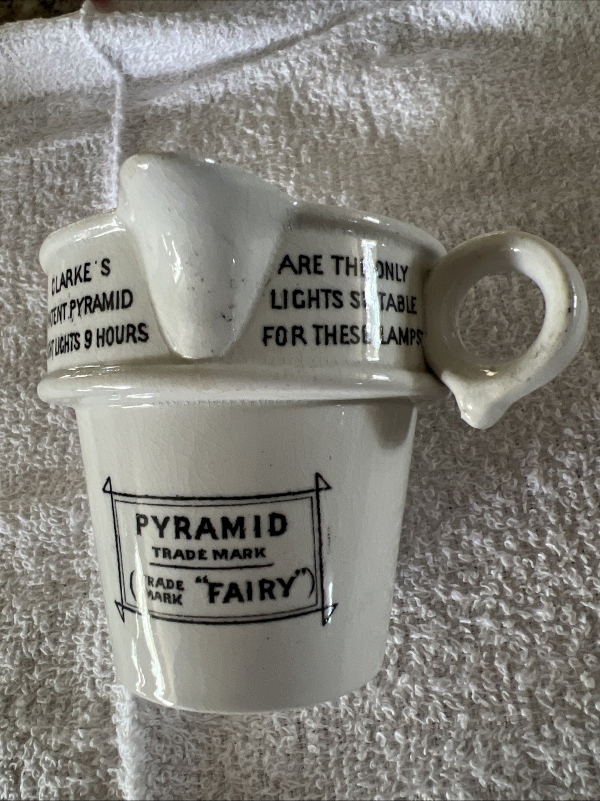 Clark’s Pyramid Fairy Lamp Night-Light Promotional Cup 1890-1894