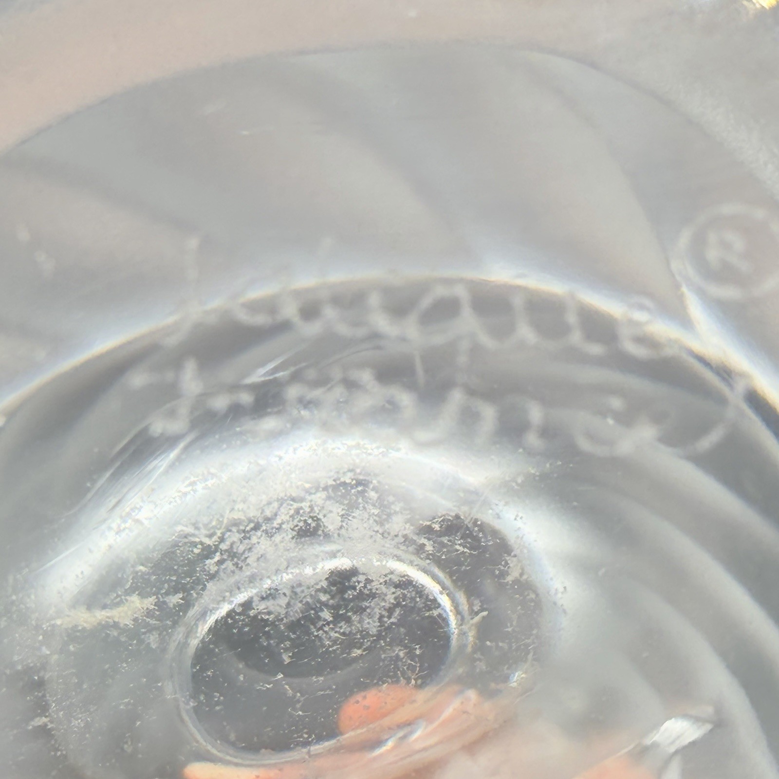 LaLique Crystal Rosine Vase featuring Doves Tiny Flaw