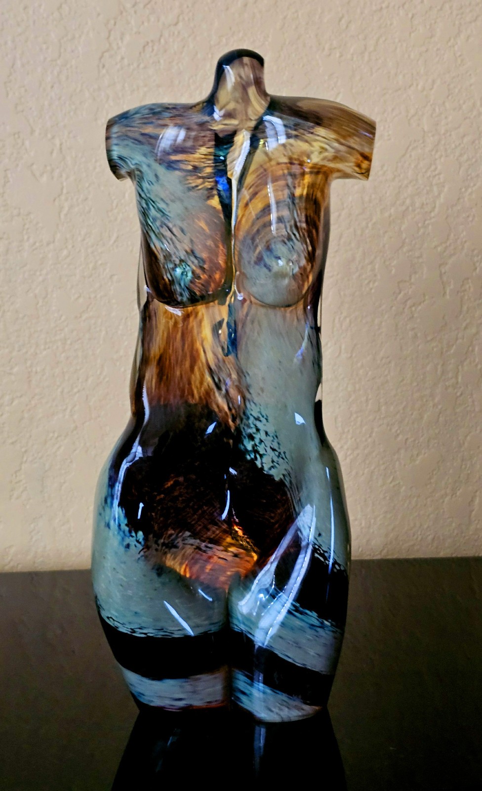 KAREN EYANA NAYLOR Fine Art HEAVY Blown Glass WOMAN Bust Statue – BEAUTIFUL!