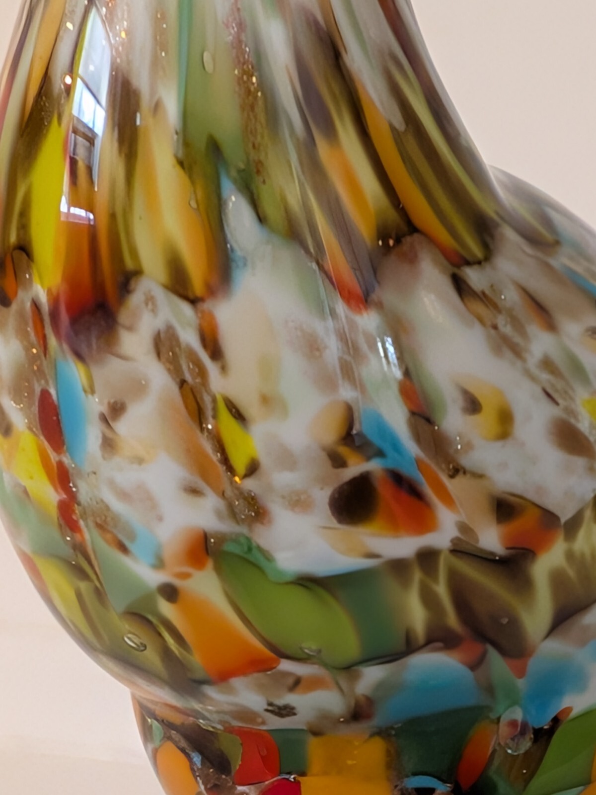 Mid century Murano art glass peacock, bird figure 10 1/4″ great color!