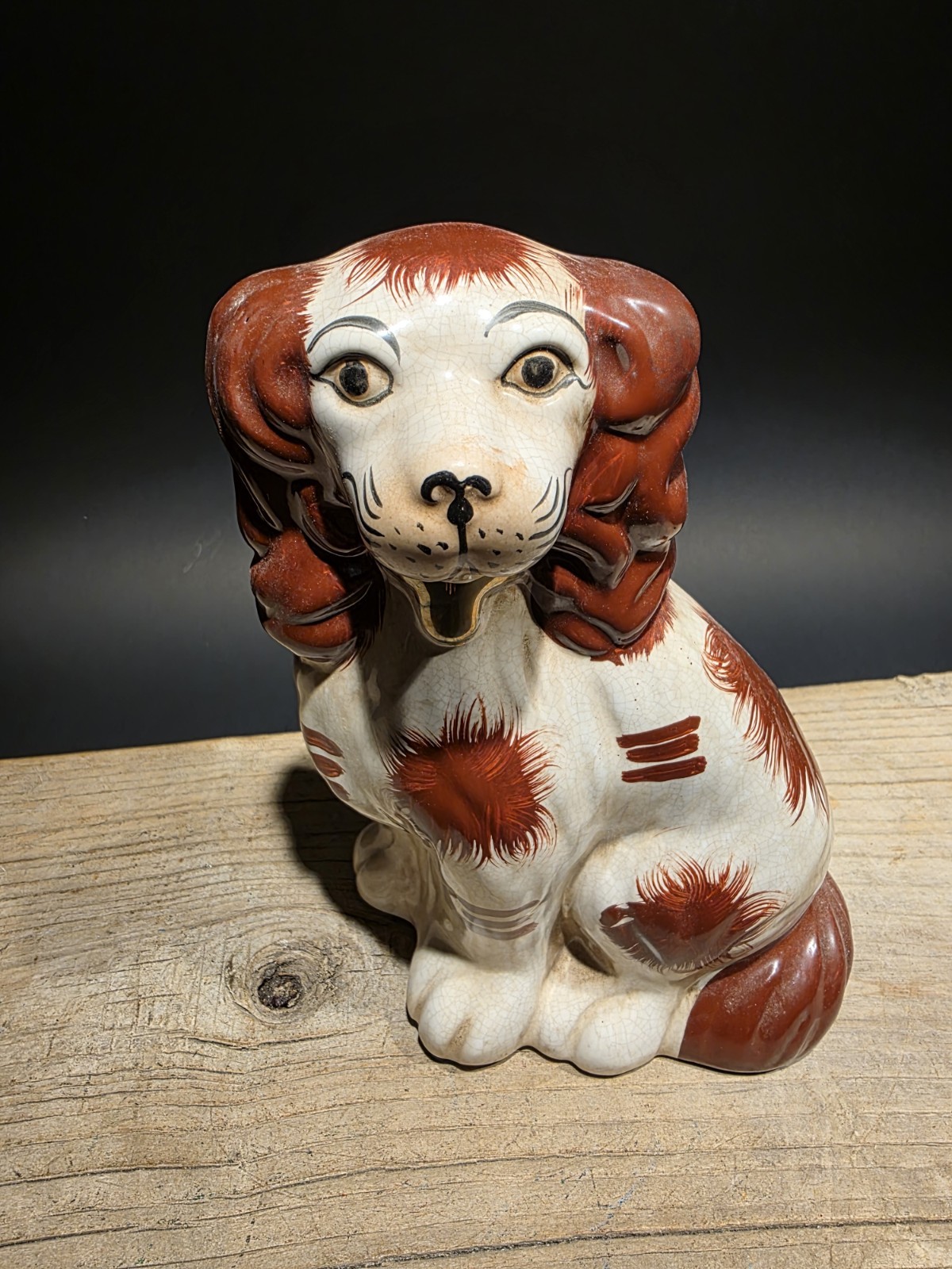8″ Antique Vintage Style Red Staffordshire Spaniel Dog Figurine