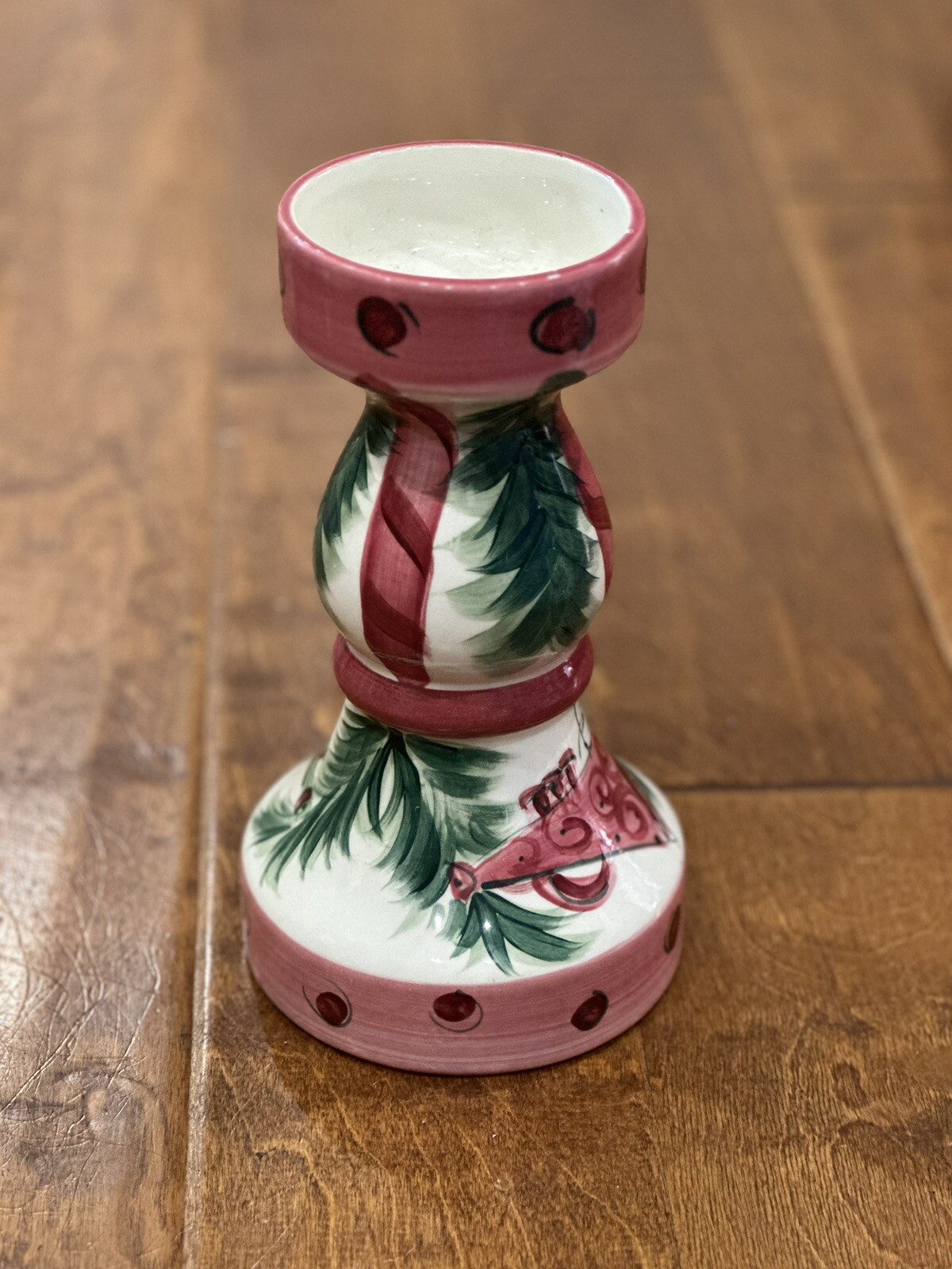 Vintage Gail Pittman Christmas Pillar Candle Holder/Vase 1997