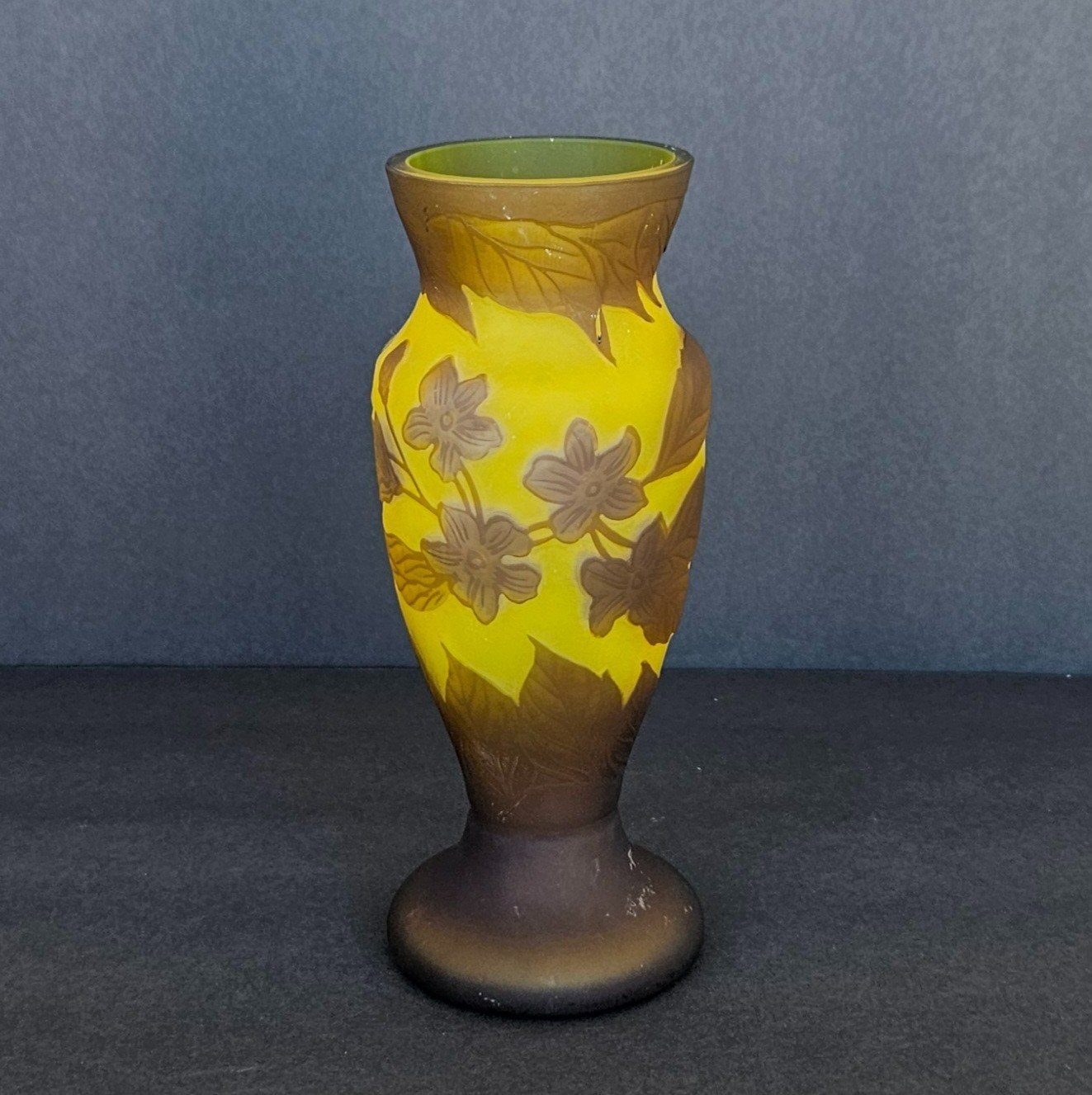 Vintage Art Nouveau Cameo Art Glass Vase Acid Etched Floral Galle Style