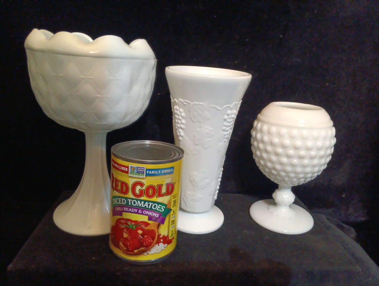 Hoosier Milk Glass Planter Vases Assorted White Wedding Bridal Cottage Lot of 5
