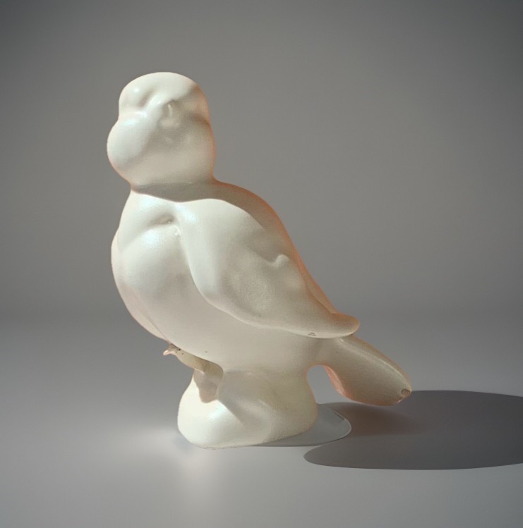 Vintage Kay Finch Pottery – White Baby Love Bird Animal Figurine, signed