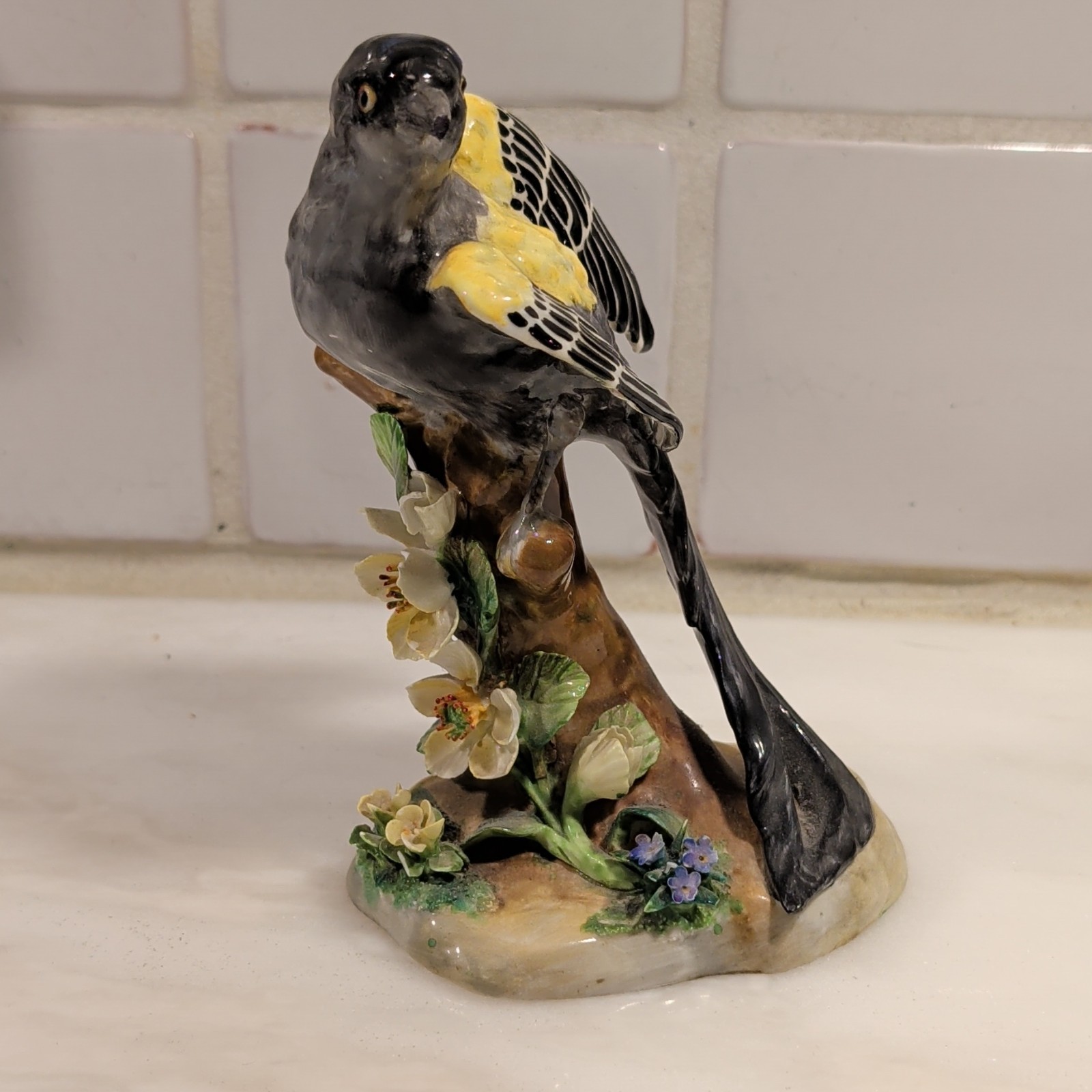 VTG J.T. Jones Crown Staffordshire Widow Bird Bone China Figurine Collectible