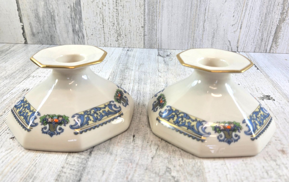 Lenox Autumn 2 Candle Holders Gold Label Made in USA