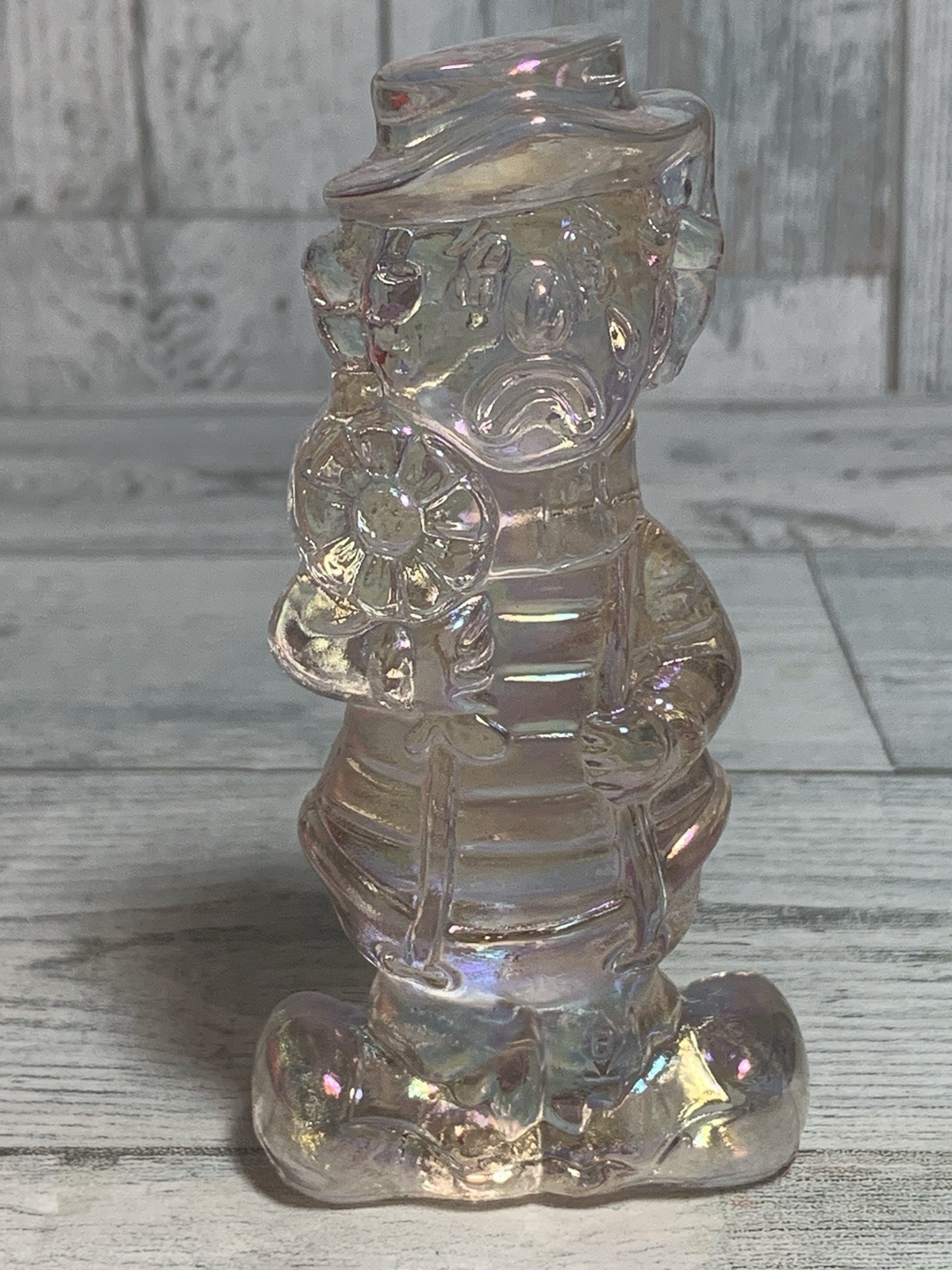 Boyd Glass Virgil Two Faced Happy Sad Clown Iridescent Glass