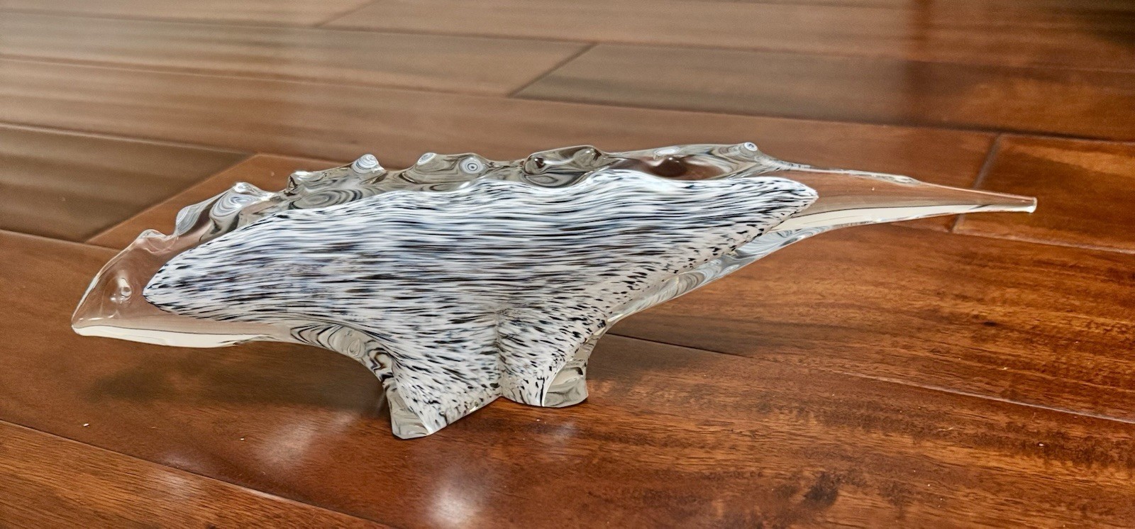 RARE Eneryda Glasbruk Sweden MCM Crystal Figurine 11.75” Komodo Dragon Lizard
