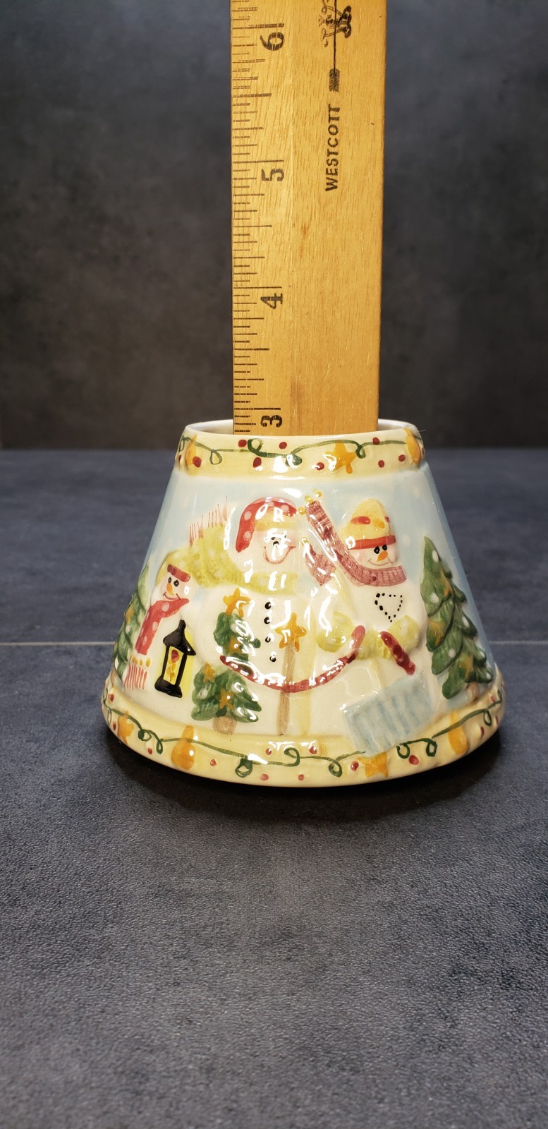 Candle Topper Shade Snowman and Plate with Santas Cookie by Yankee Candle