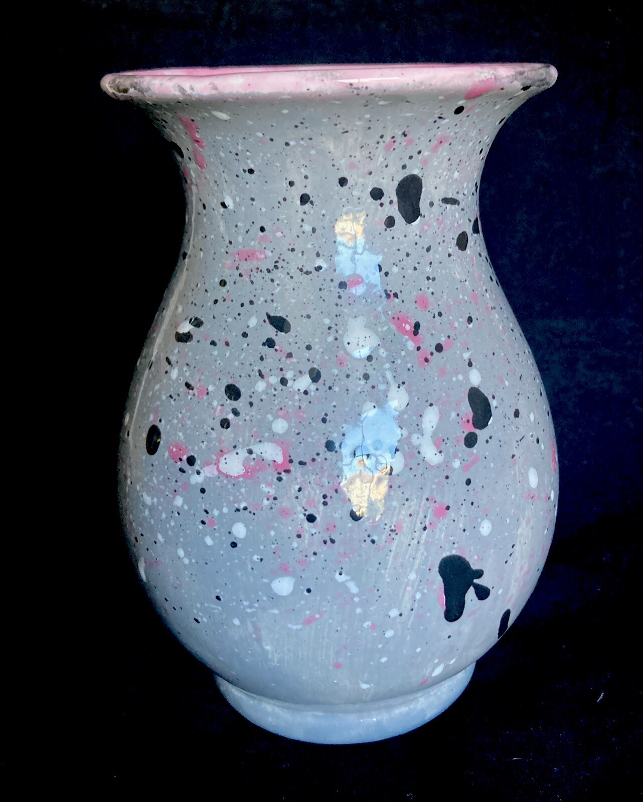 Art Studio Vase Pottery Glazed Beautiful Multi Color Abstract Signed ‘Ava 2017’