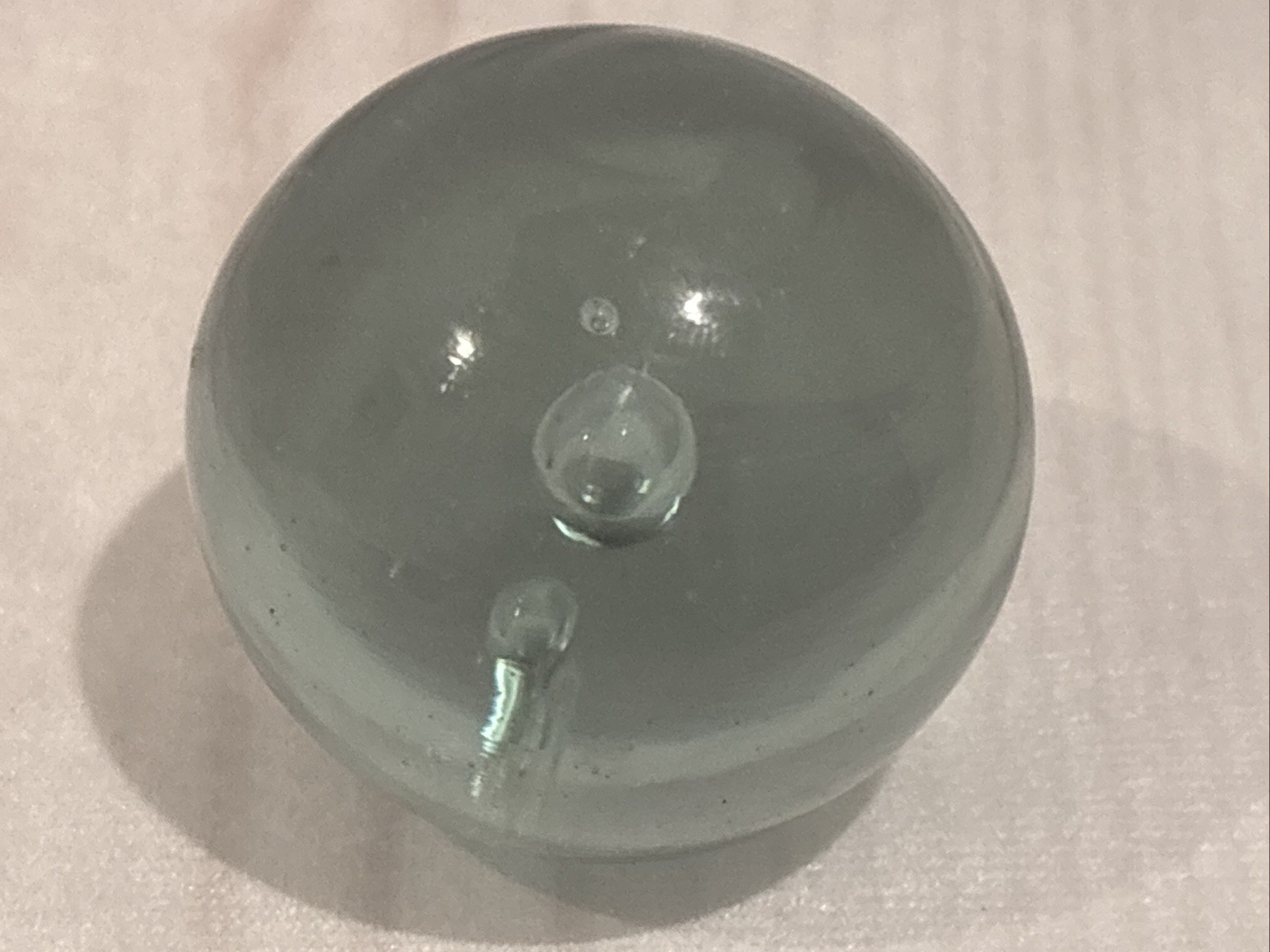 Lot Of 3 (1 7/8”, 2”, & 2 1/8”) Clear Paperweights Spheres Round Ball Art Glass!