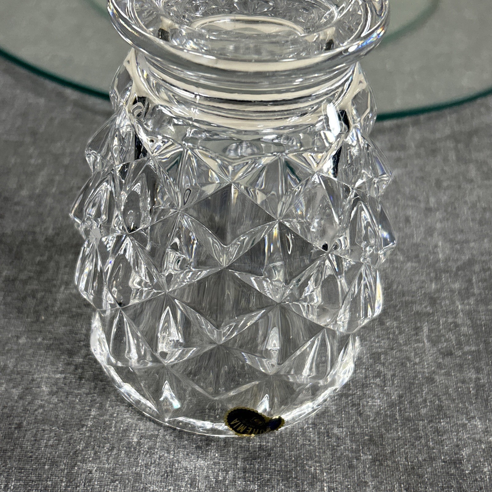 Vrg Bohemia Geometric Lead Crystal Small vase/candle holder Heavy Czech Republic