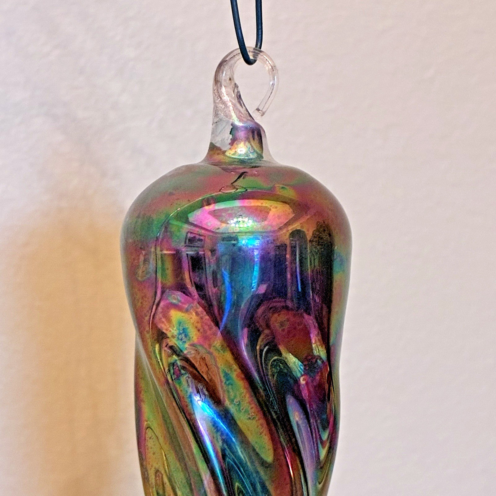 Italian Parise Vetro Icicle Ornament Iridescent Art Glass Hand Blown Vintage