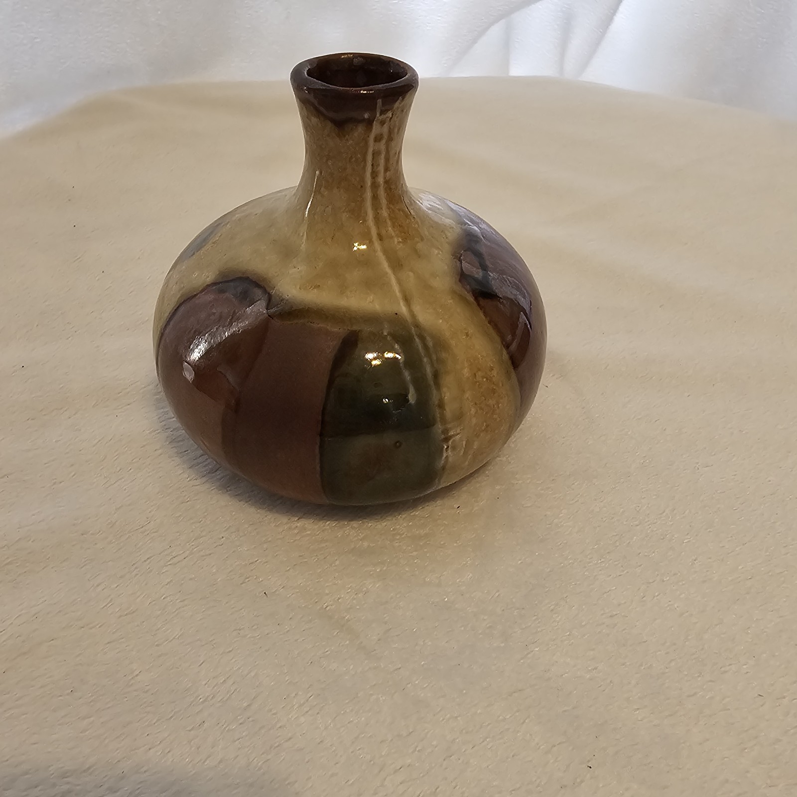 Vintage Napcoware Drip Glaze Multicolor Bud Vase. Made In Japan. 3.25×3.25 In.