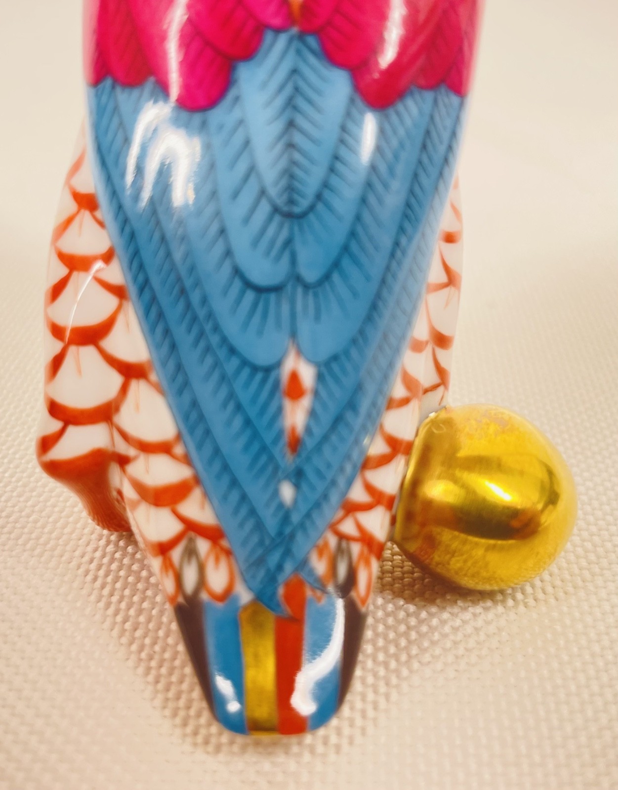 Herend Hungary Rust Fishnet Goose with Golden Egg Figurine 15293 Mint 4″